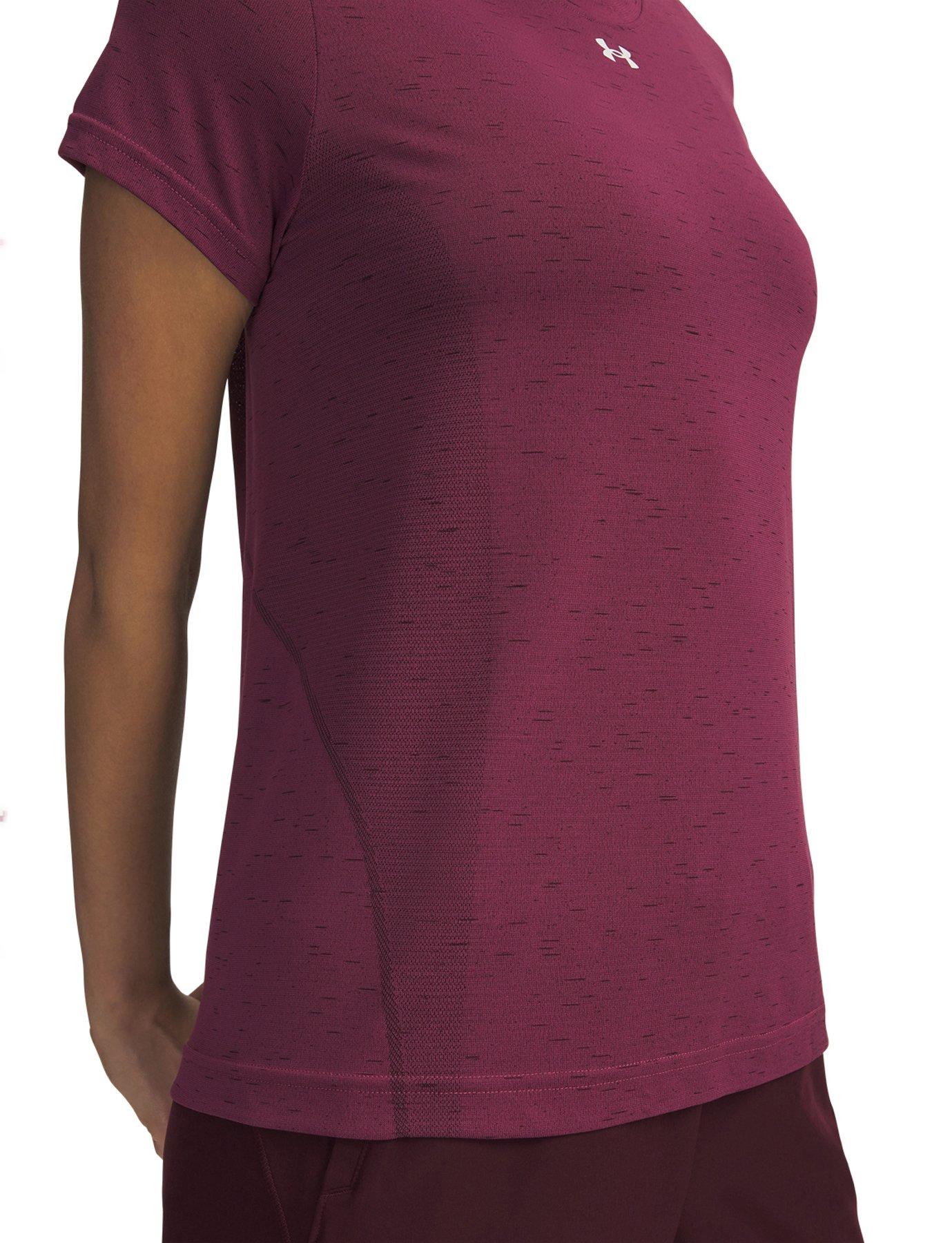 Image 3 of 3 of UNDER ARMOUR Womens Training Vanish Seamless Loose T-Shirt - Burgundy