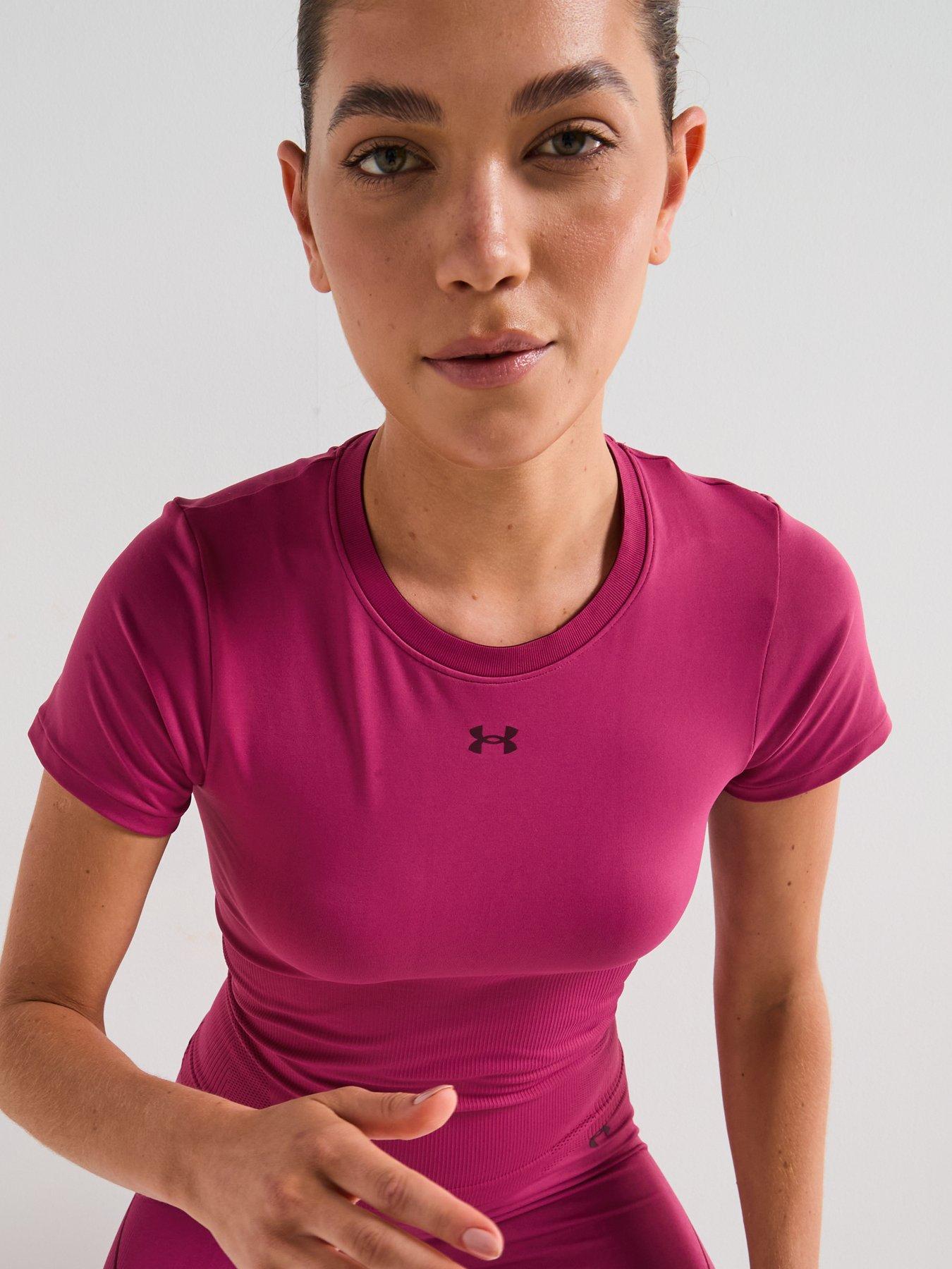 Image 4 of 6 of UNDER ARMOUR Womens Training Vanish Seamless Loose T-Shirt - Burgundy
