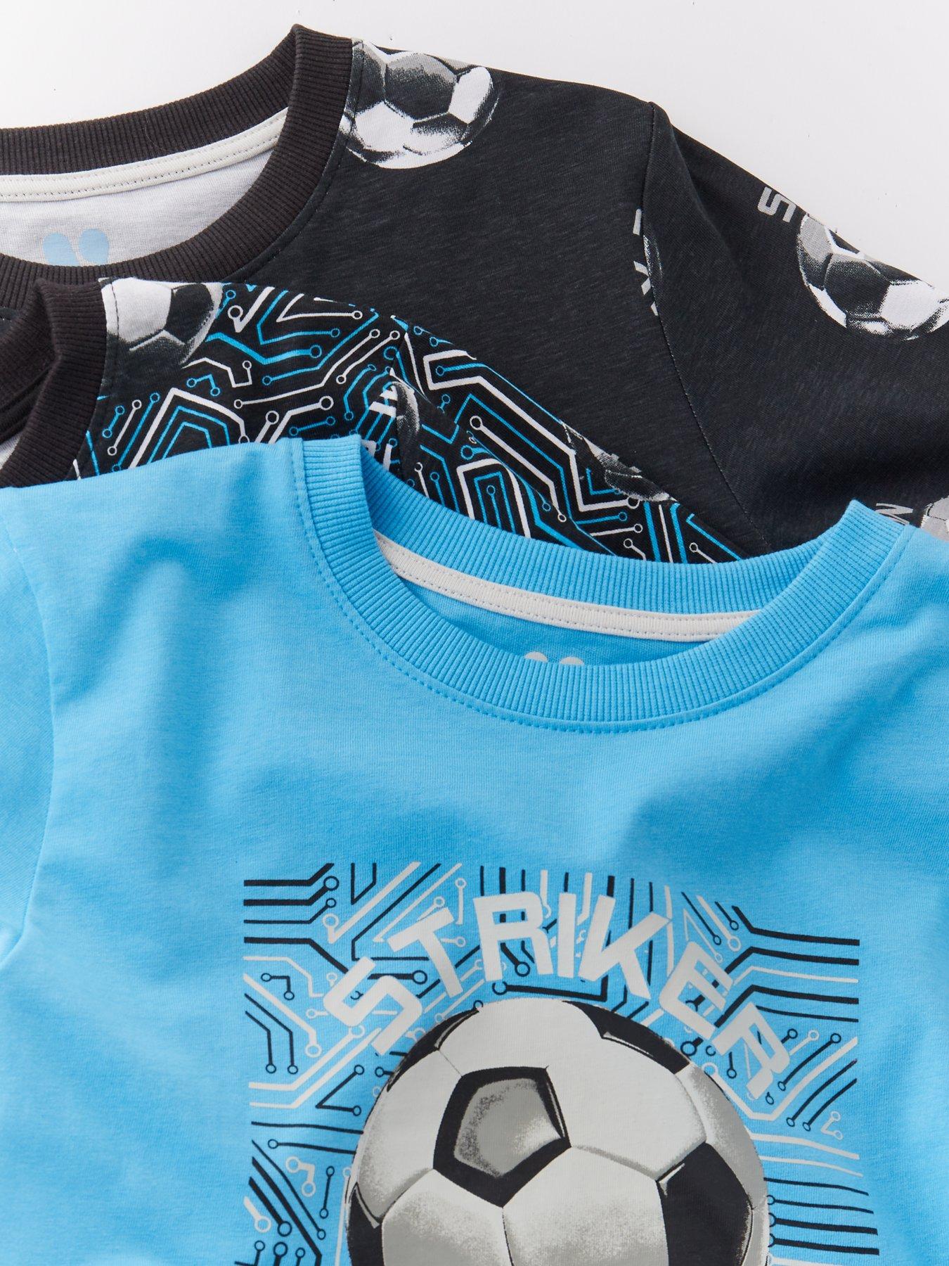  image of v-by-very-boys-3-pack-football-pyjamas-multi