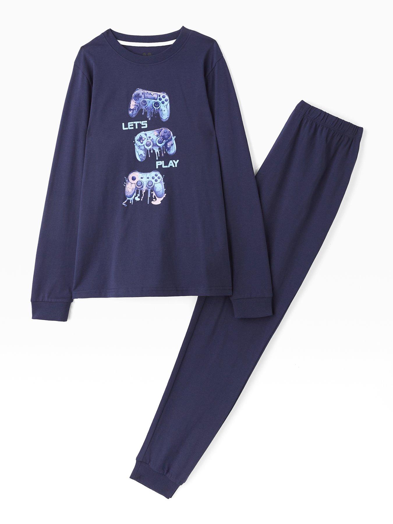 V by Very Boys Gaming Lets Play Graphic Pyjamas - Navy