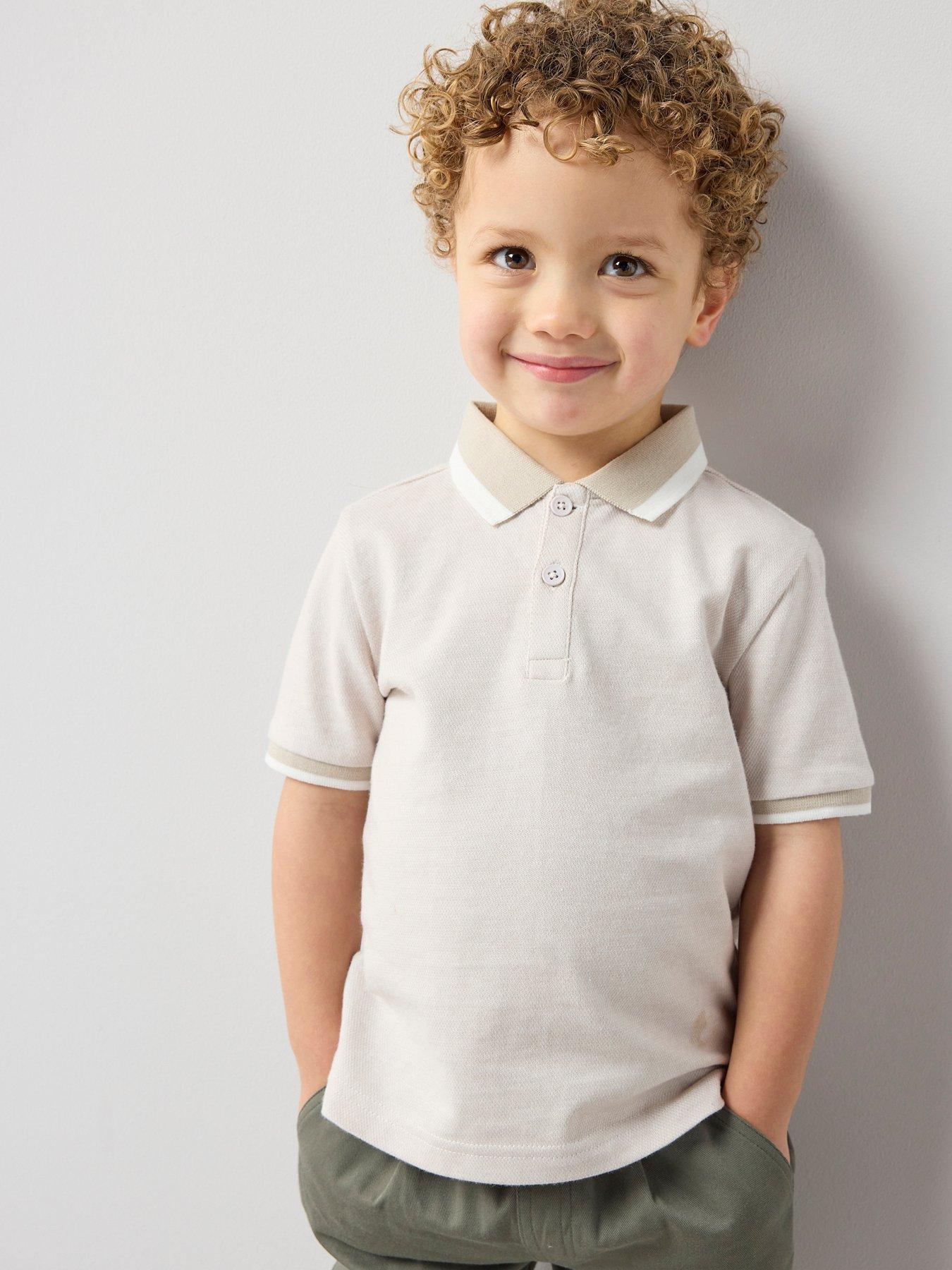  image of the-very-collection-boys-short-sleeve-textured-polo-and-chino-outfit-set