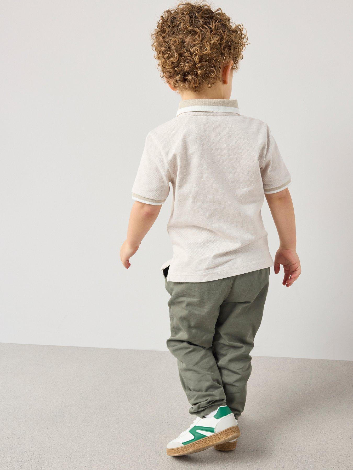  image of the-very-collection-boys-short-sleeve-textured-polo-and-chino-outfit-set