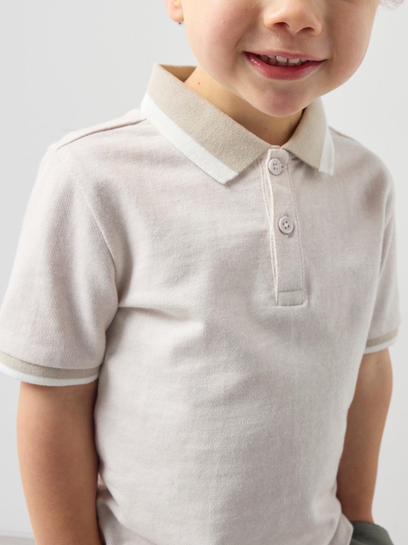  image of the-very-collection-boys-short-sleeve-textured-polo-and-chino-outfit-set