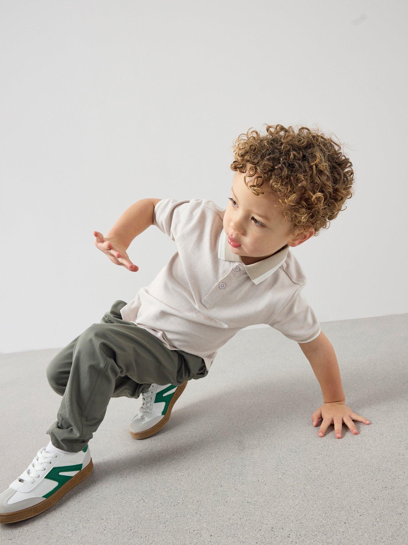  image of the-very-collection-boys-short-sleeve-textured-polo-and-chino-outfit-set