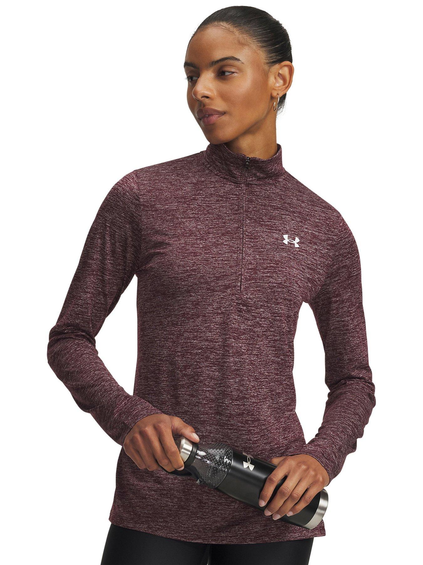 Image 1 of 3 of UNDER ARMOUR Womens Training Tech Twist 1/2 Zip Top - Burgundy