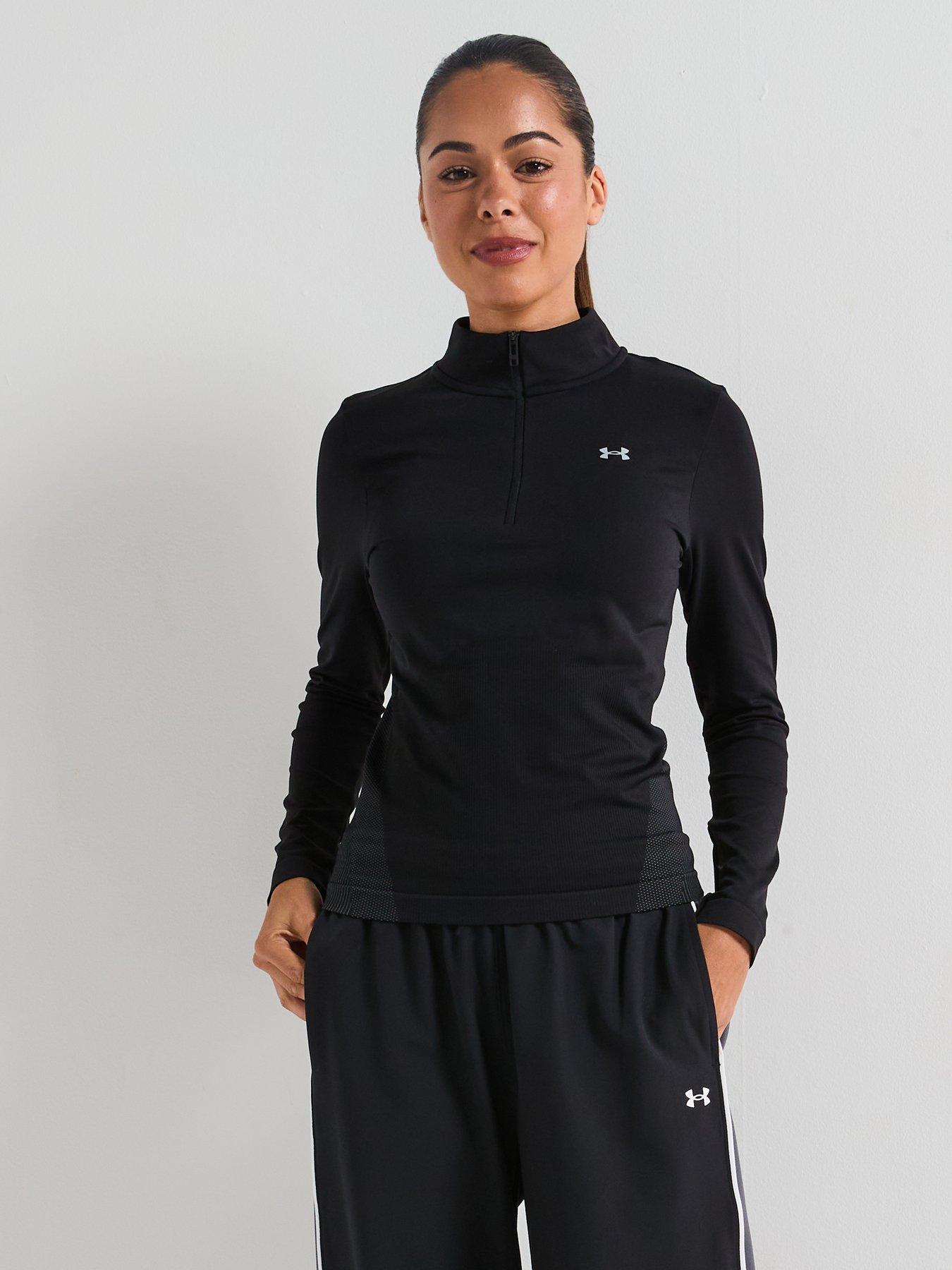 undefined Womens Training Vanish Seamless 1/4 Zip Top - Black