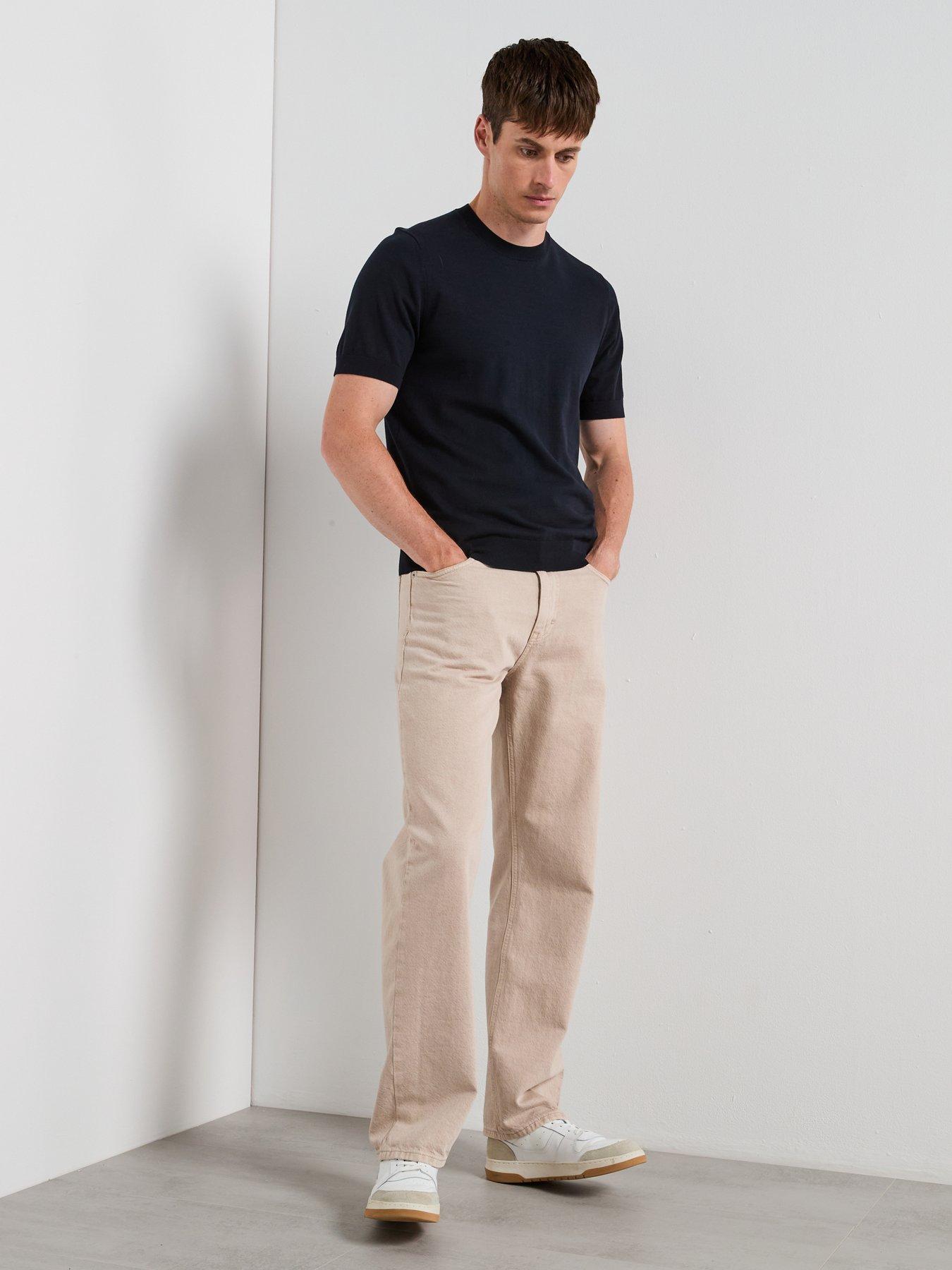Image 3 of 6 of Mango Arraona Knitted T-Shirt - Navy