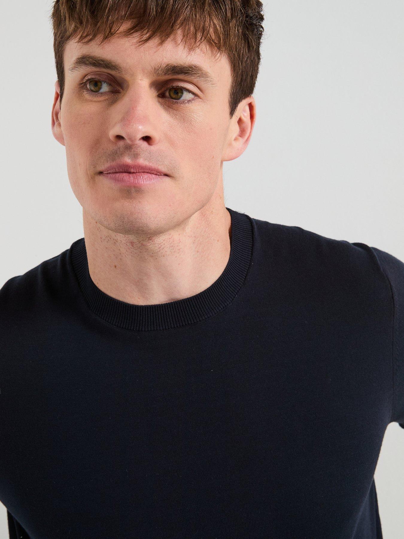 Image 6 of 6 of Mango Arraona Knitted T-Shirt - Navy