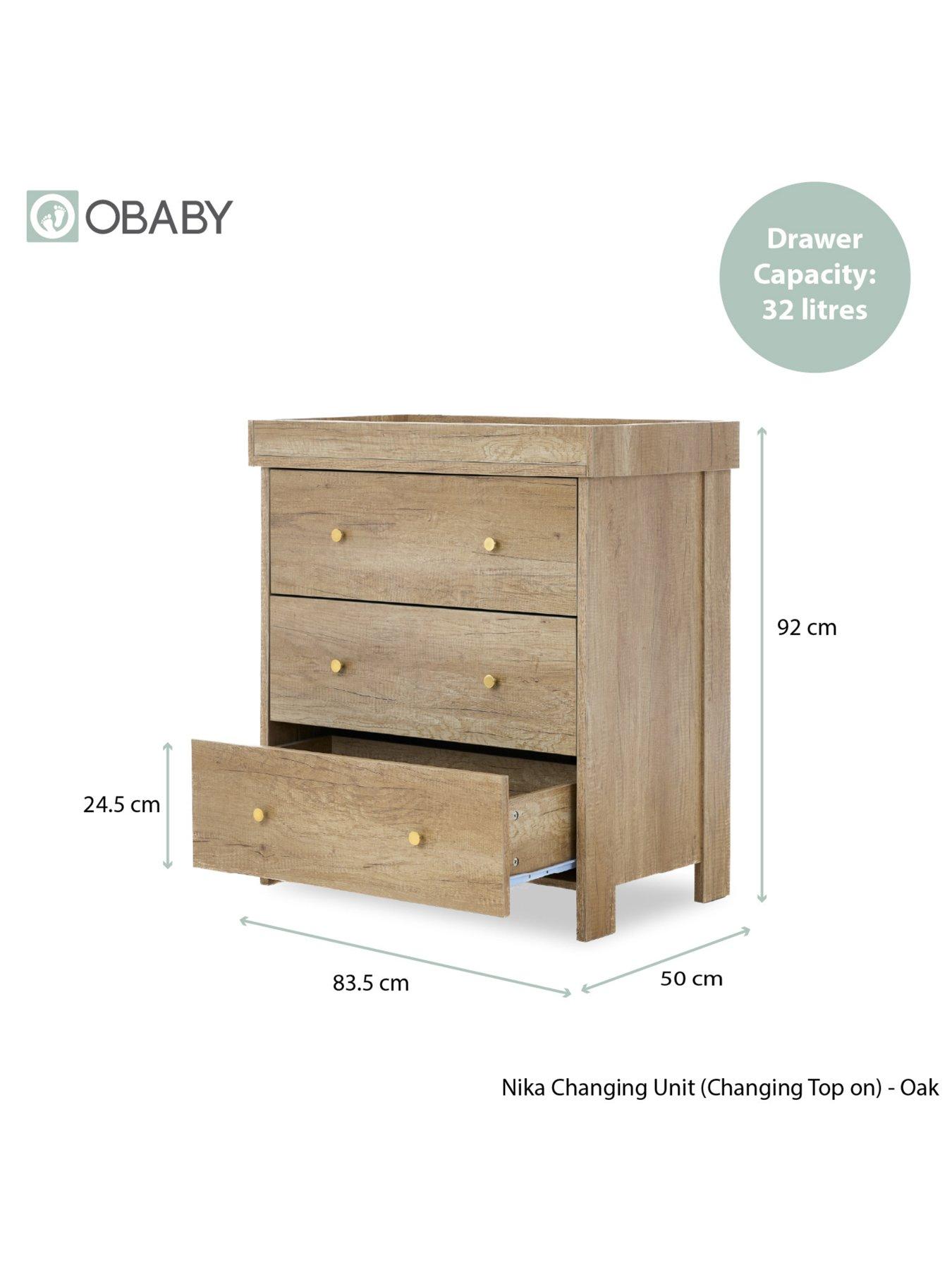 Image 5 of 7 of Obaby Nika 3 Piece Room Set &amp; Under Drawer - Oak