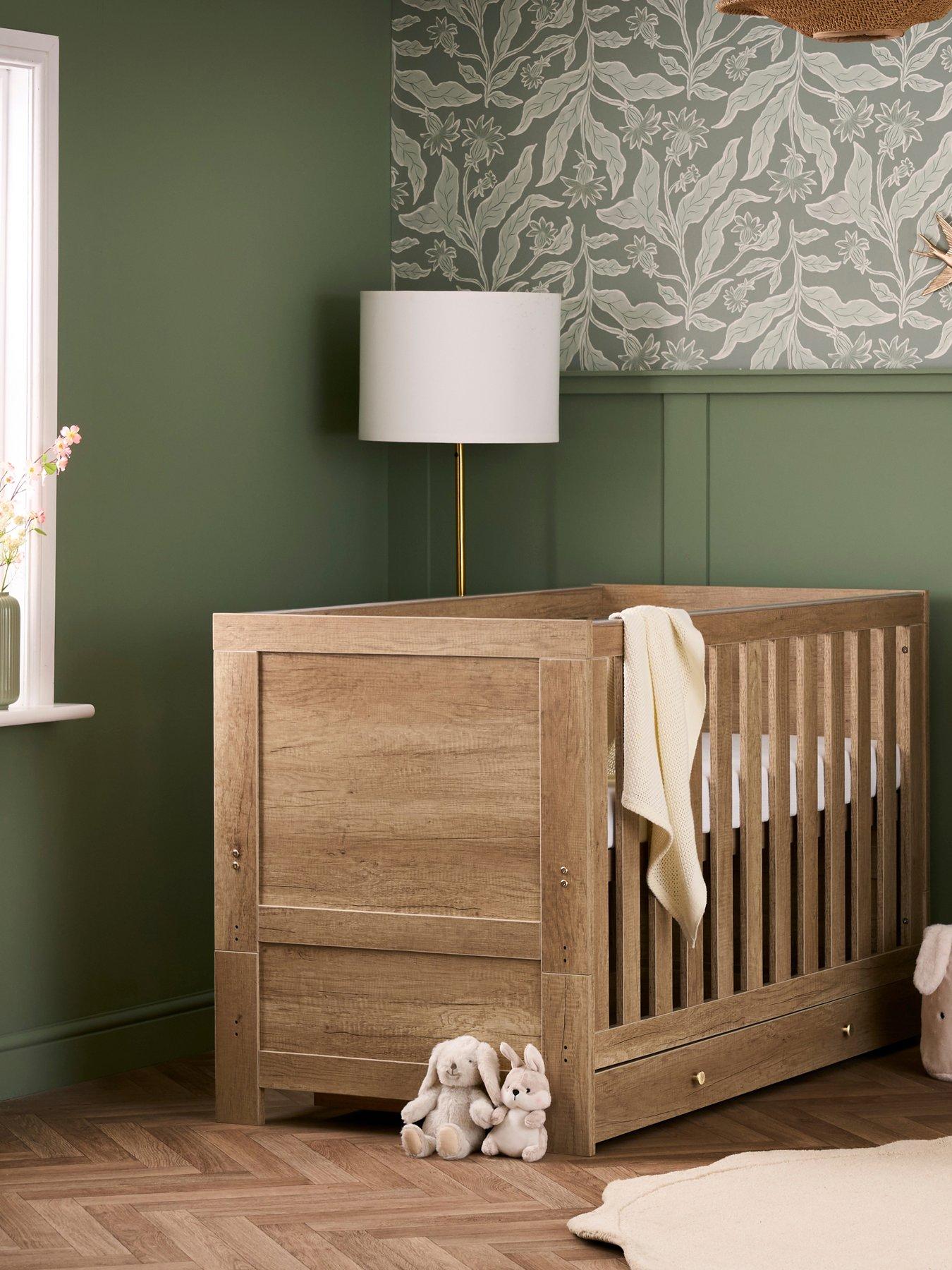 Image 1 of 7 of Obaby Nika Cot Bed &amp; Under Drawer - Oak