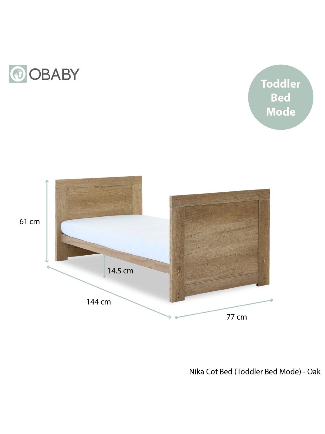  image of obaby-nika-cot-bed-amp-under-drawer-oak