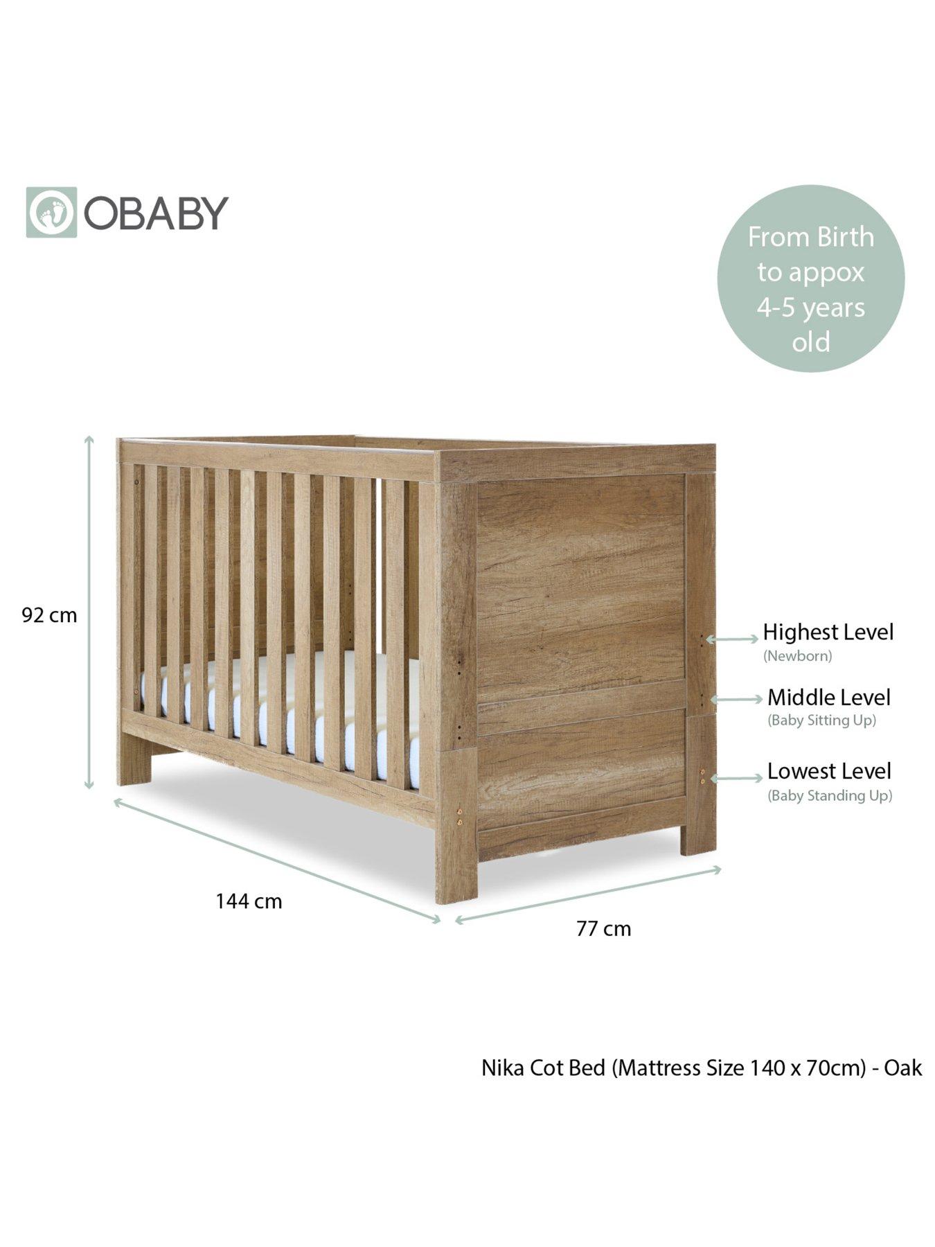 Image 7 of 7 of Obaby Nika Cot Bed &amp; Under Drawer - Oak