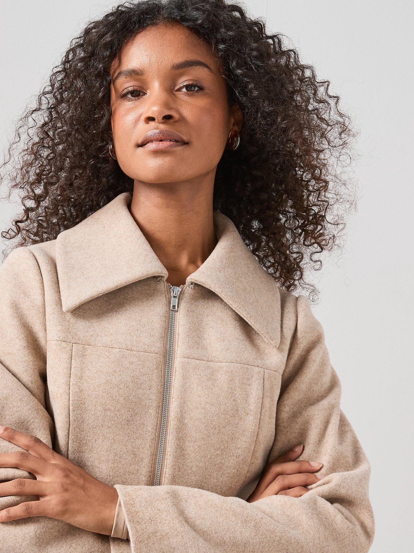  image of the-very-collection-faux-wool-harrington-jacket-with-faux-fur-collar-oatmeal