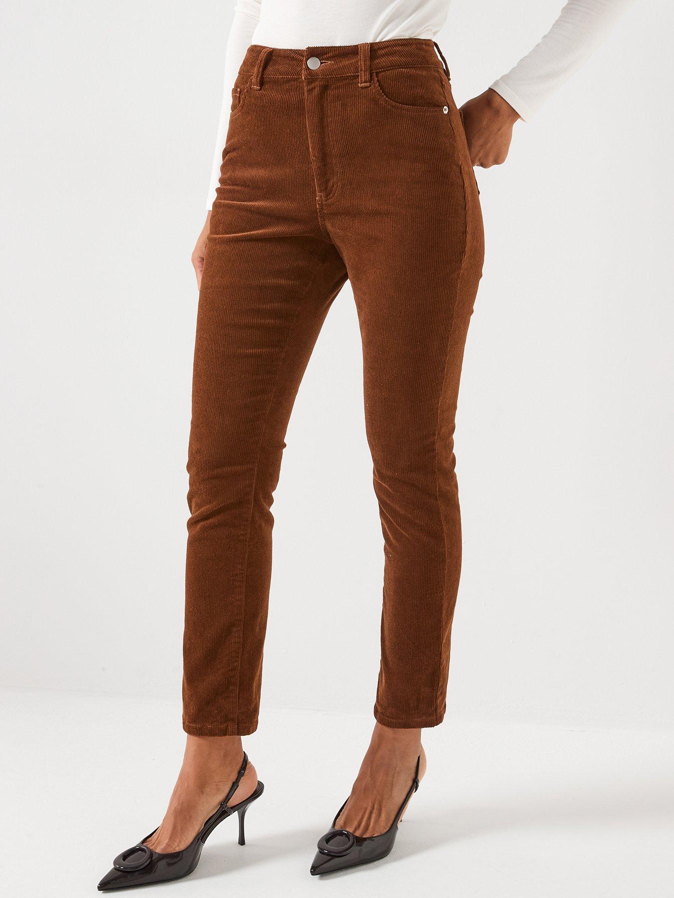 the-very-collection-straight-leg-cord-trousers-brown