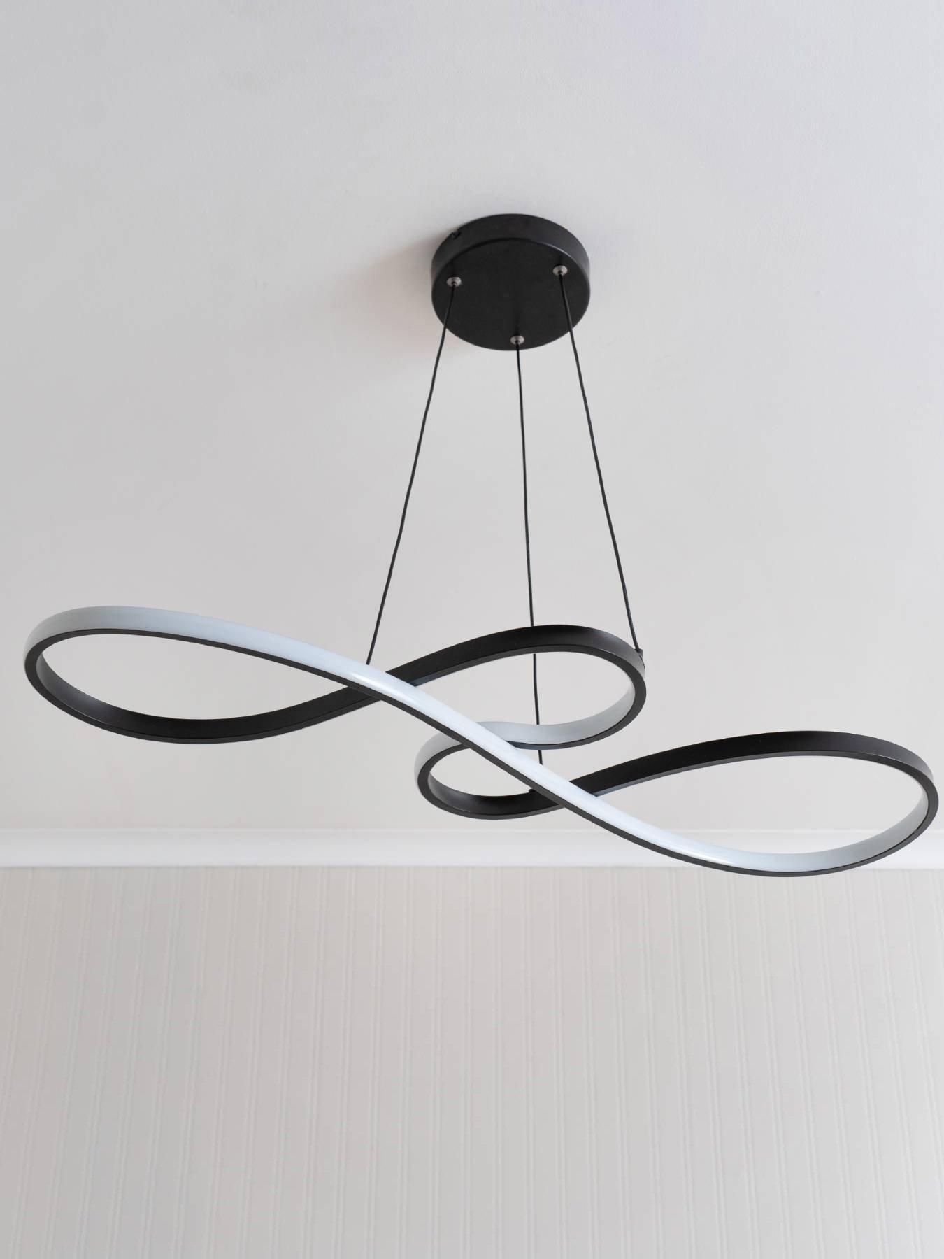 valuelights-infinity-matte-black-loop-drop-bar-led-ceiling-pendant-light
