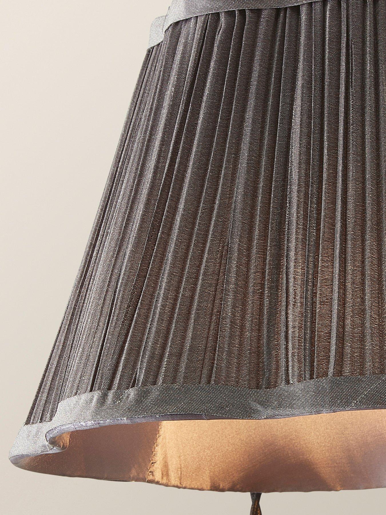 Image 5 of 6 of ValueLights Loralei Grey Pleated Faux Silk 3 Drop Cluster Matte Black Ceiling Pendant Light