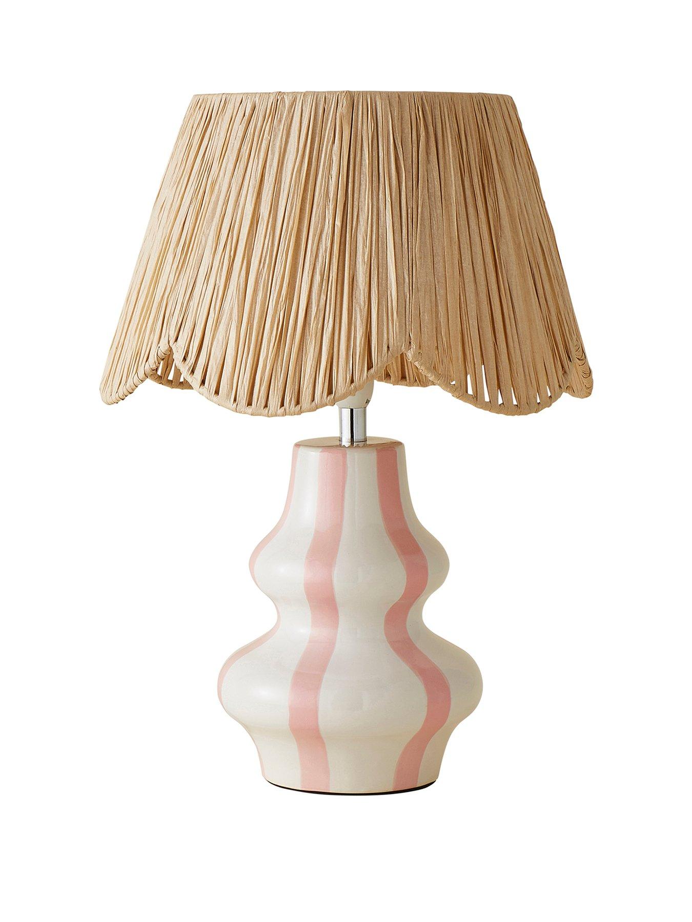 Image 2 of 7 of ValueLights Perrie Blush Ceramic Table Lamp