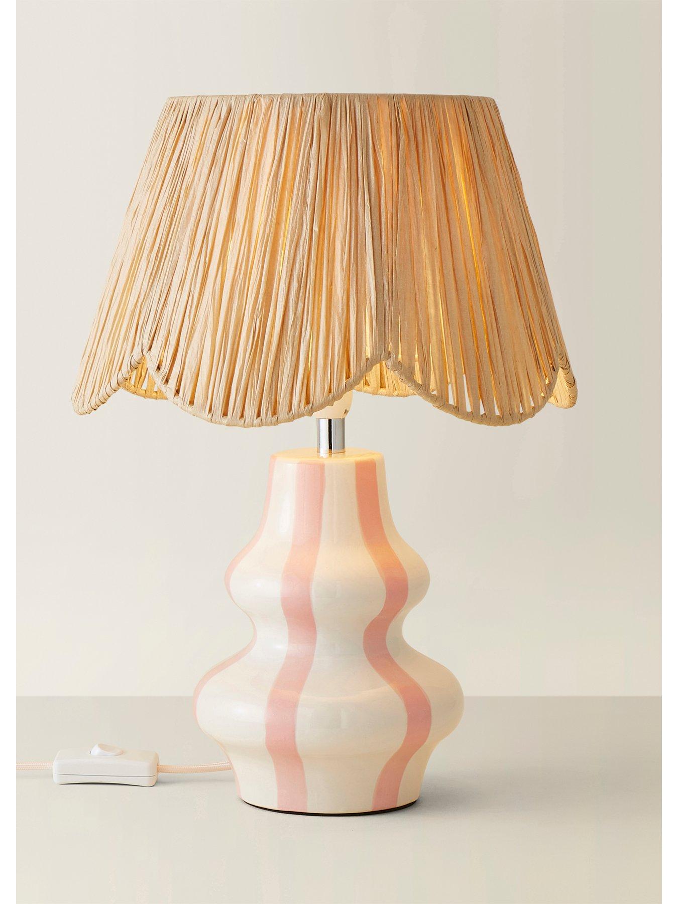 Image 6 of 7 of ValueLights Perrie Blush Ceramic Table Lamp