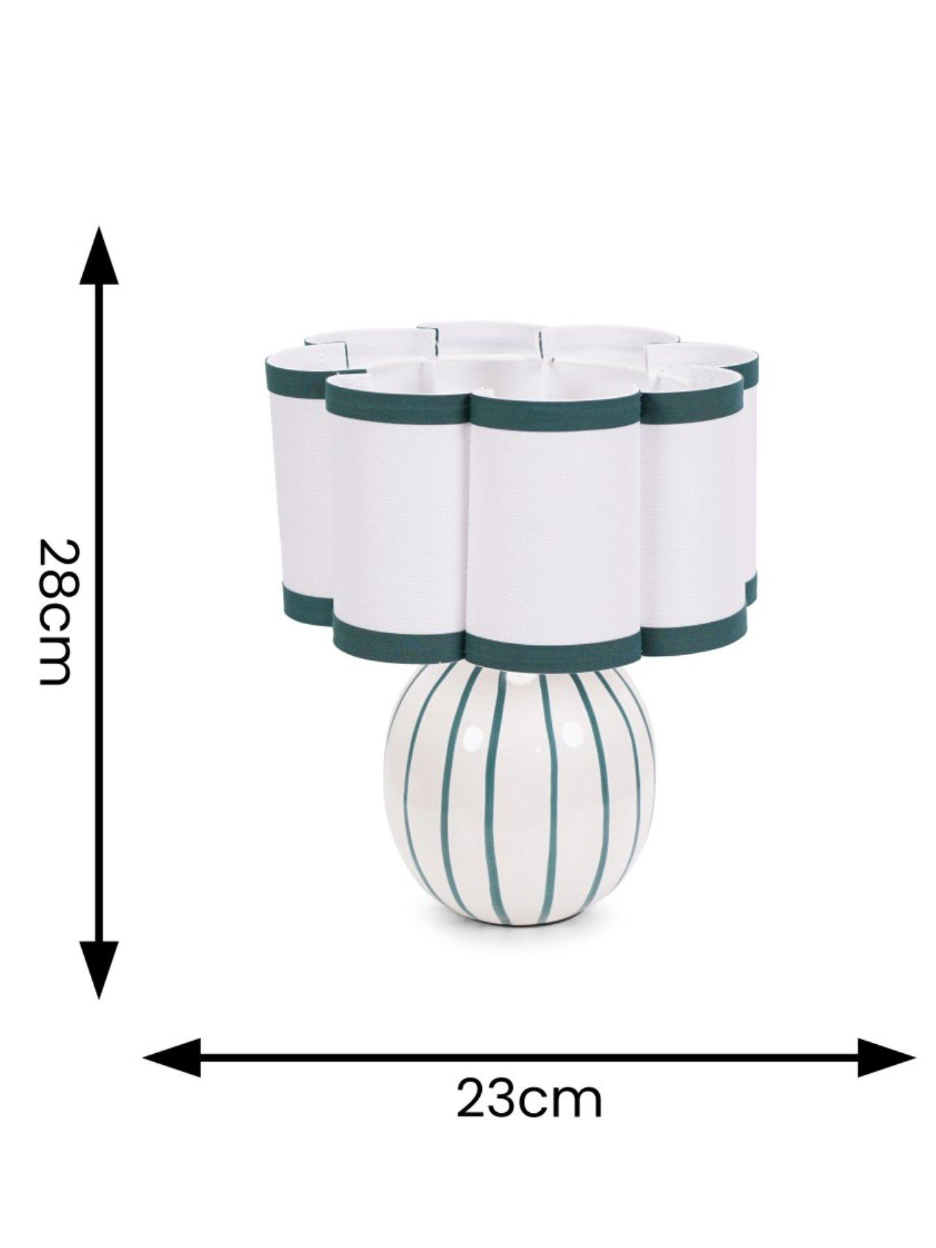 Image 4 of 7 of ValueLights Rohan Sky Stripe Ceramic Table Lamp