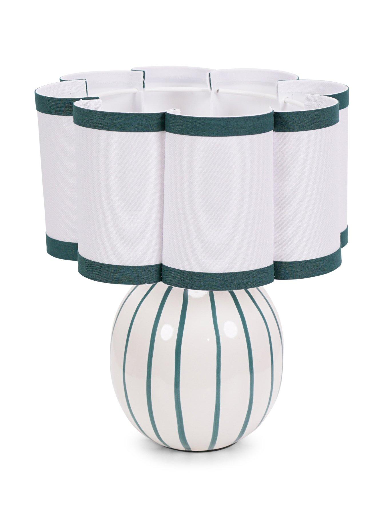 Image 5 of 7 of ValueLights Rohan Sky Stripe Ceramic Table Lamp
