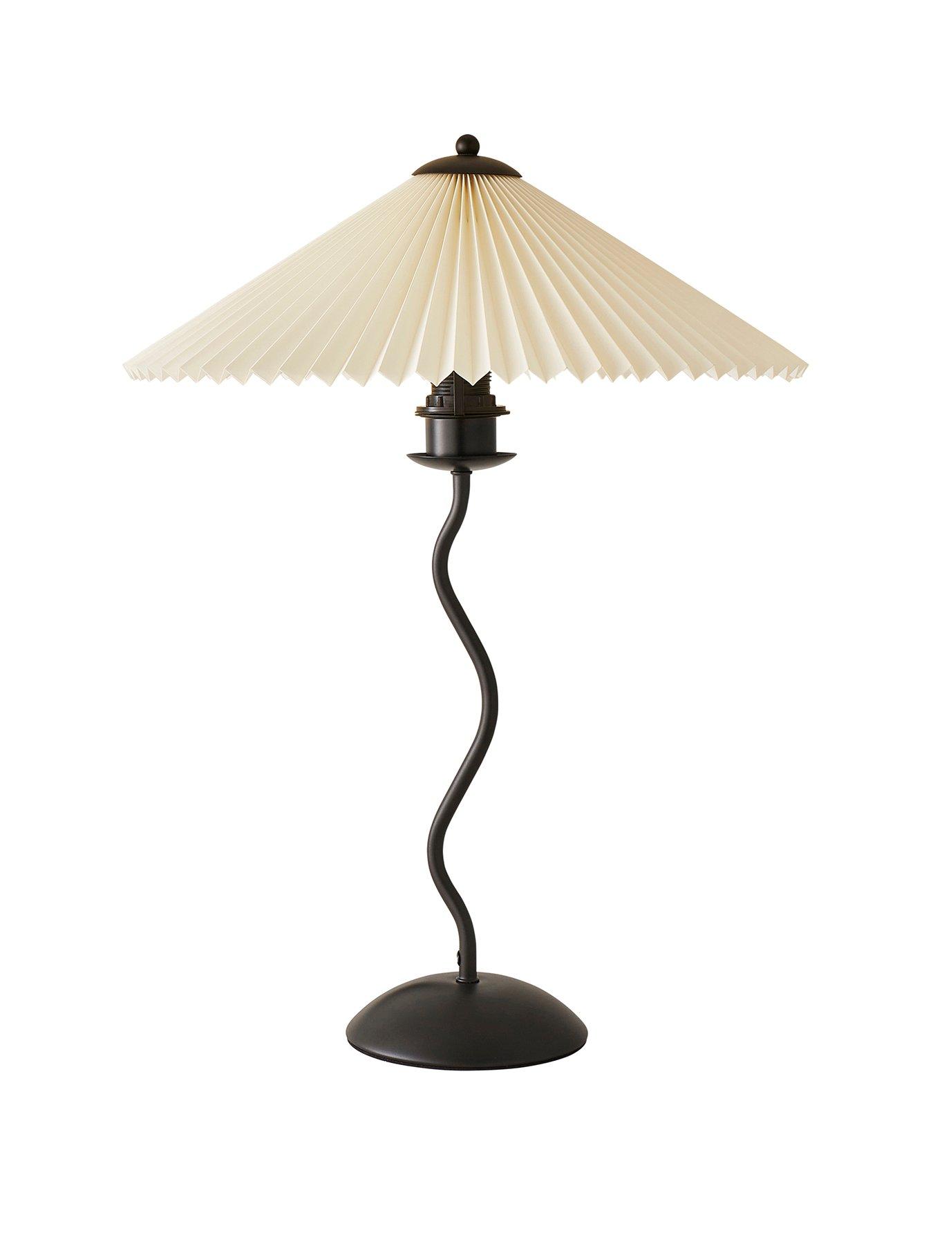 Image 2 of 7 of ValueLights Wiggle Black Metal Table Lamp With Origami Shade