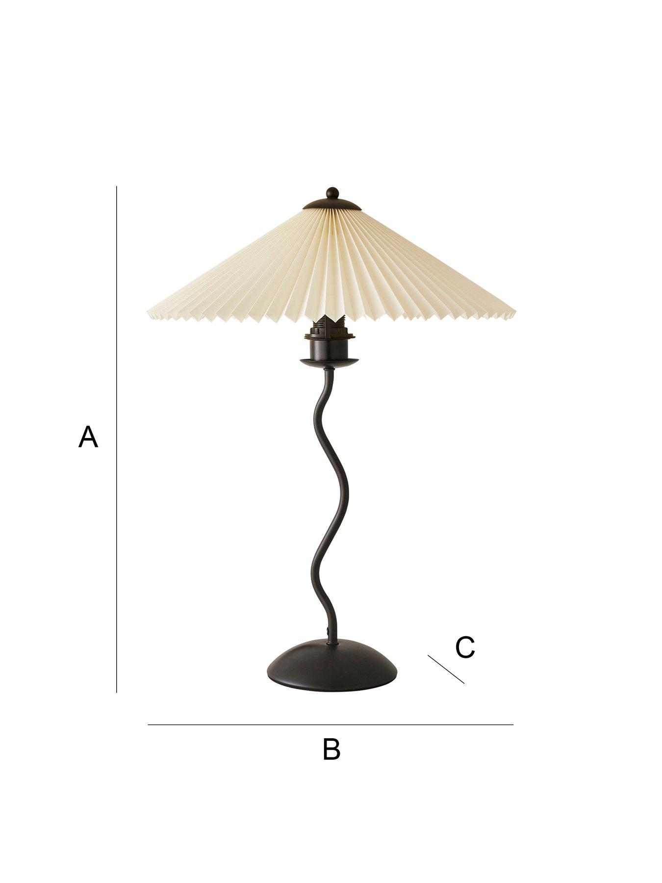 Image 7 of 7 of ValueLights Wiggle Black Metal Table Lamp With Origami Shade