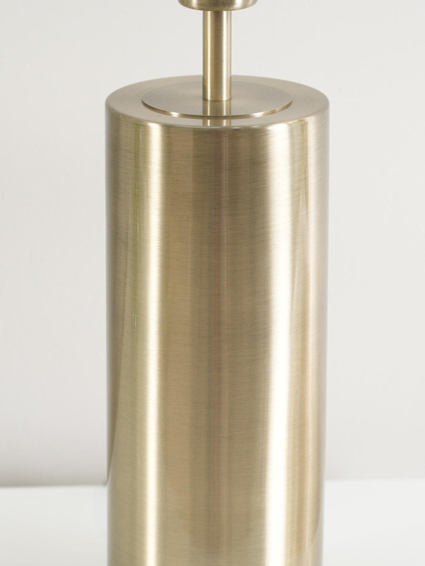 Image 4 of 5 of ValueLights Lexy Antique Brass Touch Table Lamp With Cream Boucle Shade