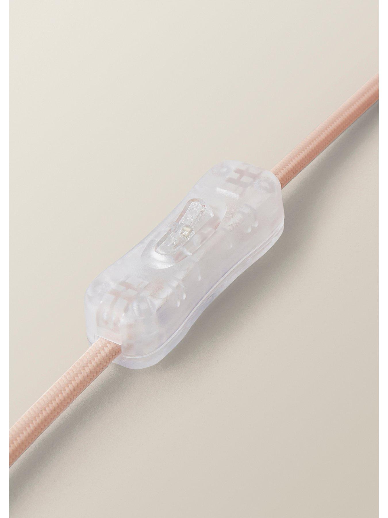 Image 5 of 7 of ValueLights Miley Pink Stripes Table Lamp