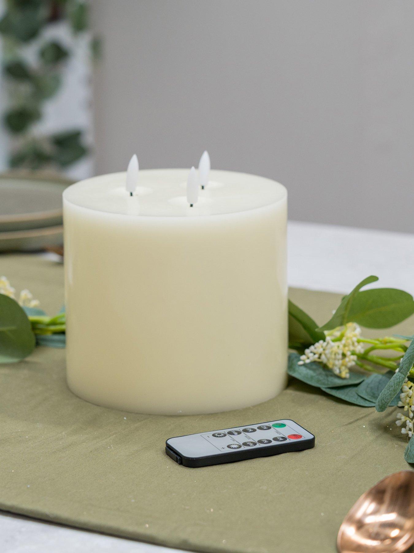 undefined Led 3 Wick Flickering Candle With Remote Control