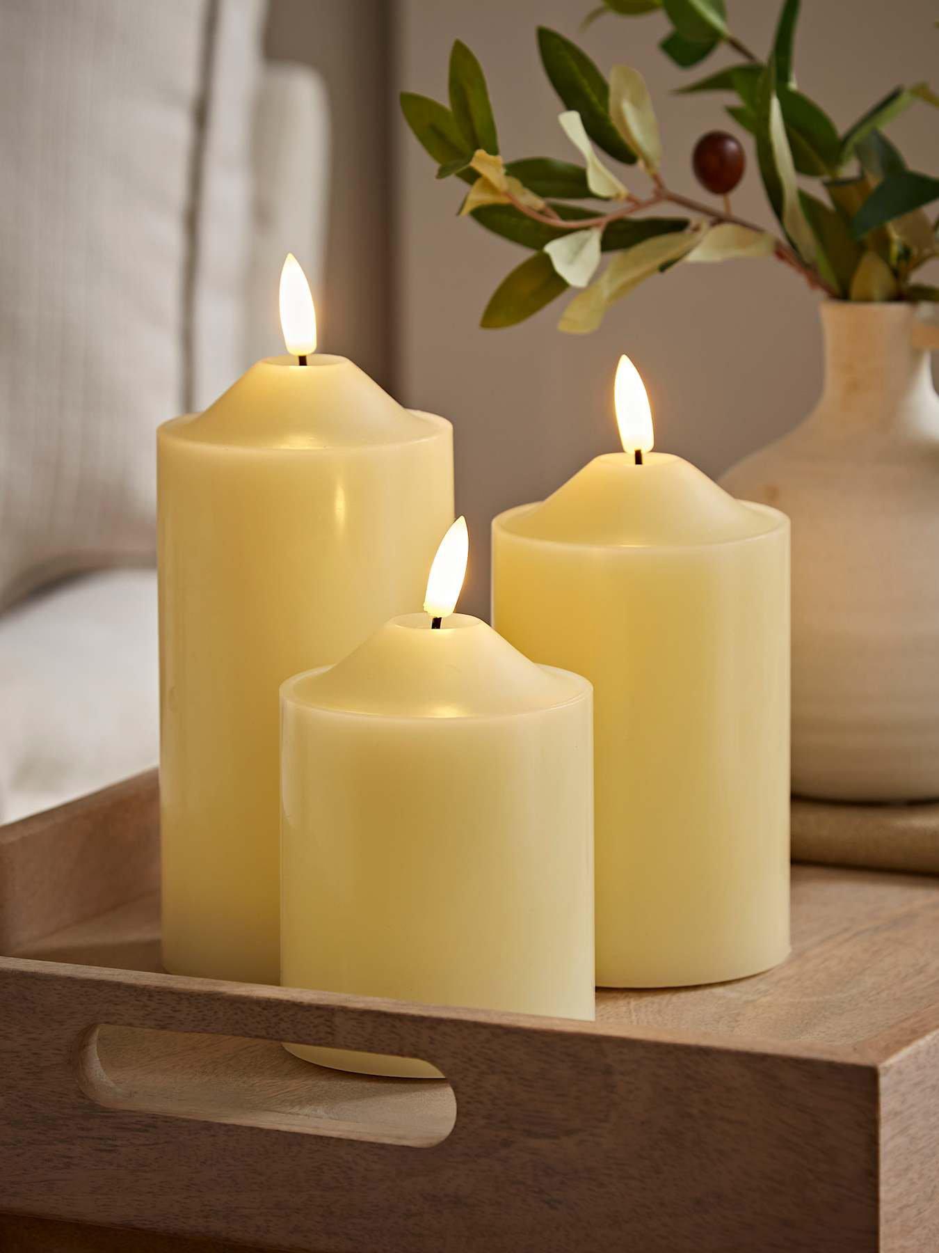 ValueLights Set Of 3 Led Flickering Candles With Remote Control