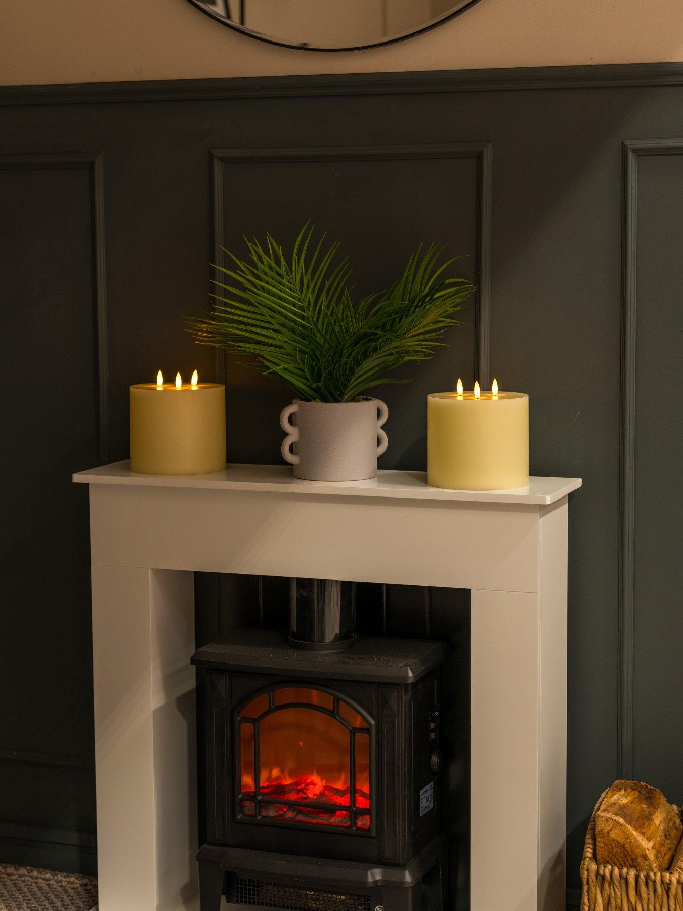 ValueLights Set Of 2 Led 3 Wick Flickering Candle With Remote Control