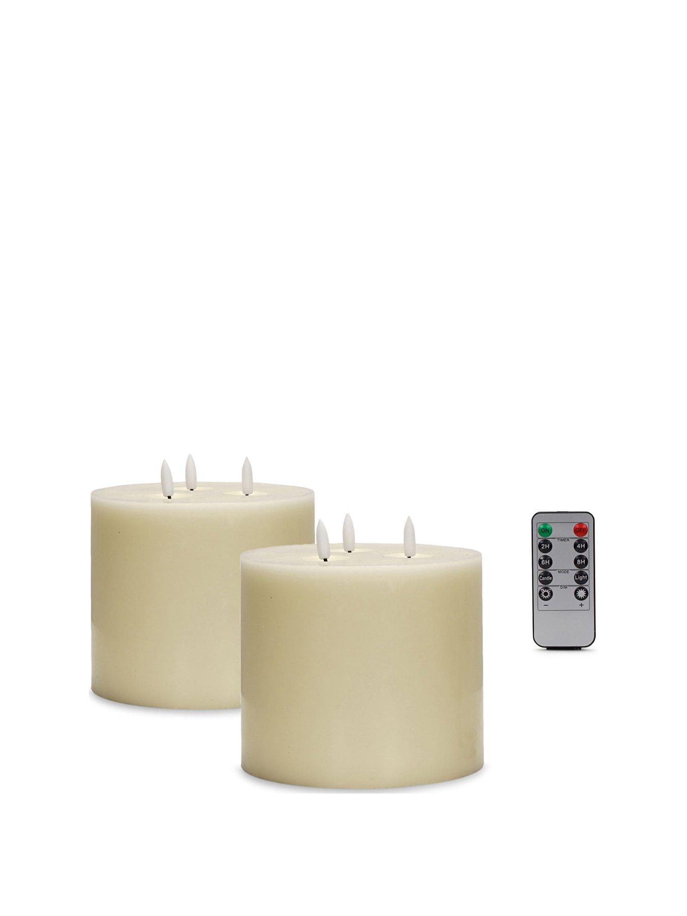 Image 2 of 7 of ValueLights Set Of 2 Led 3 Wick Flickering Candle With Remote Control