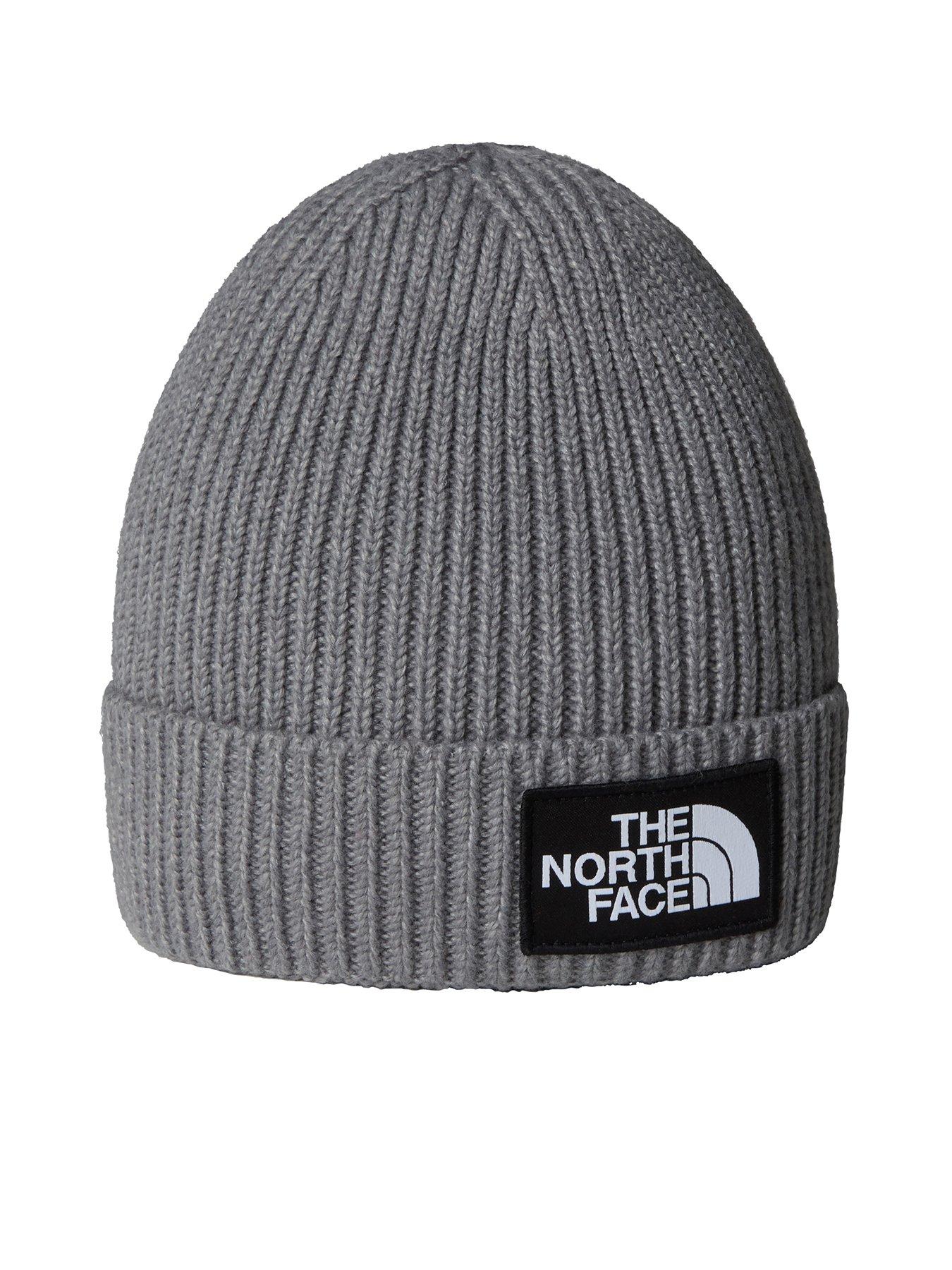 Image 1 of 3 of The North Face Kids Logo Box Cuffed Beanie hat - Grey