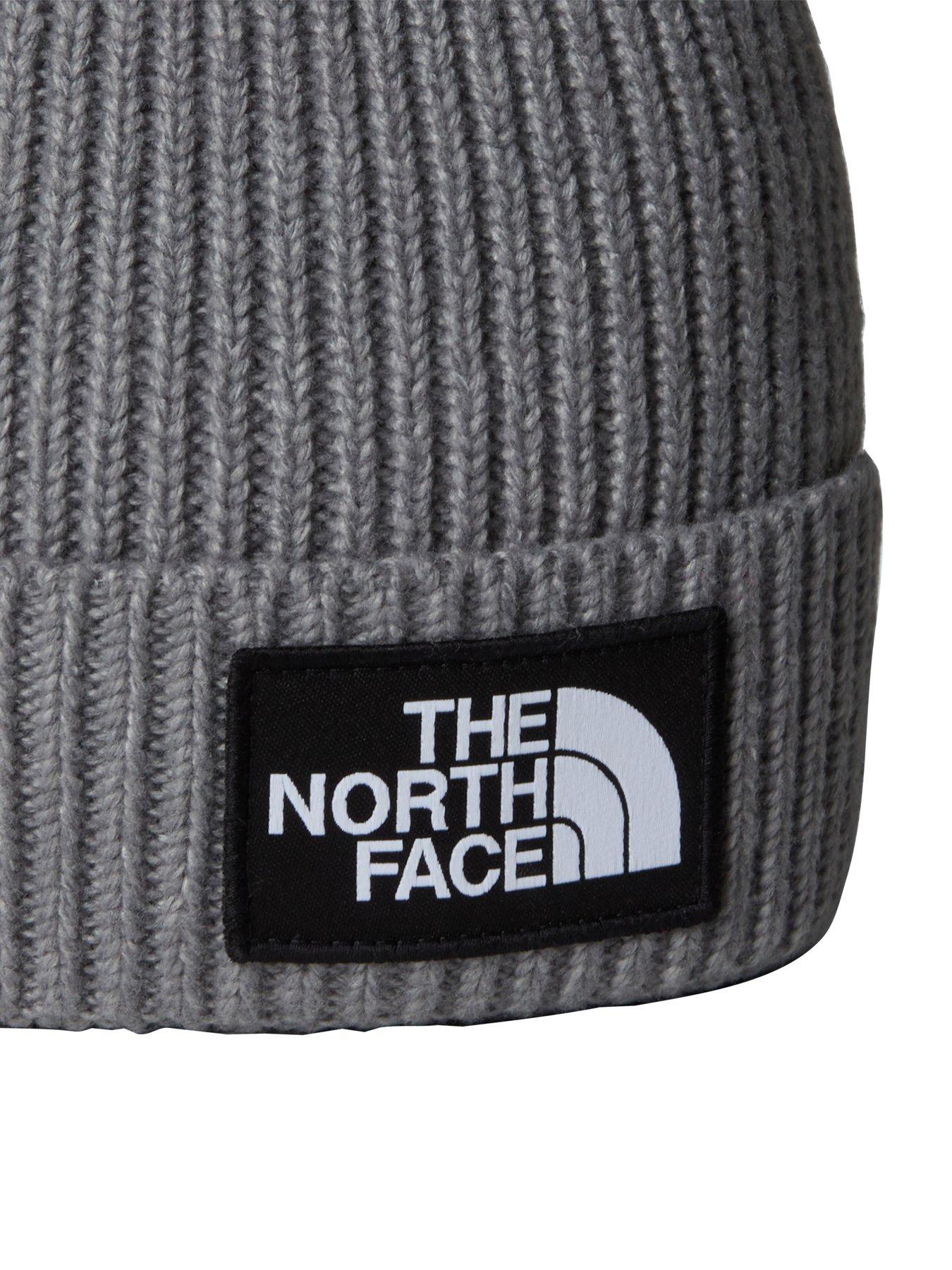 Image 3 of 3 of The North Face Kids Logo Box Cuffed Beanie hat - Grey