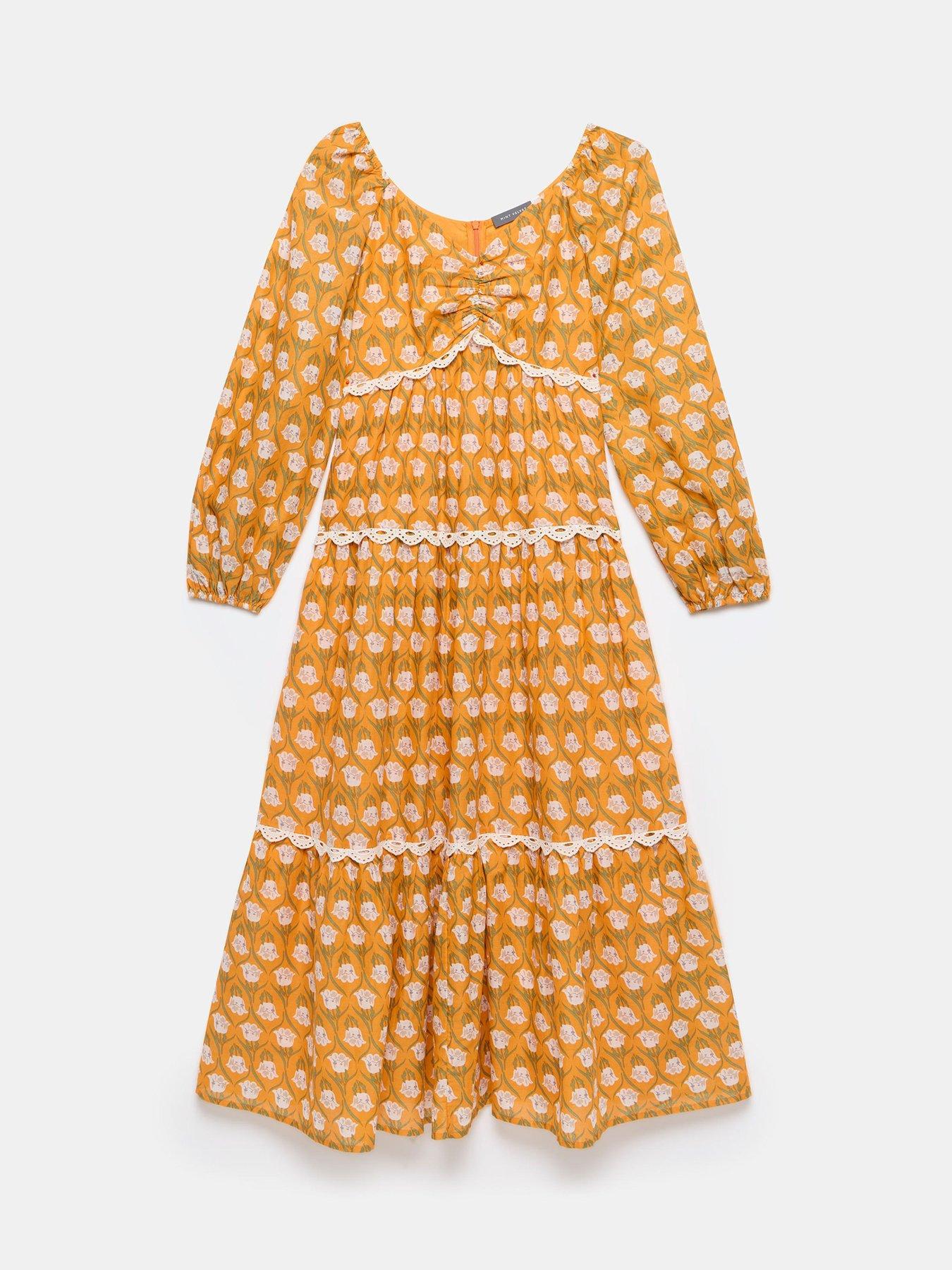  image of mint-velvet-floral-print-maxi-dress-orange