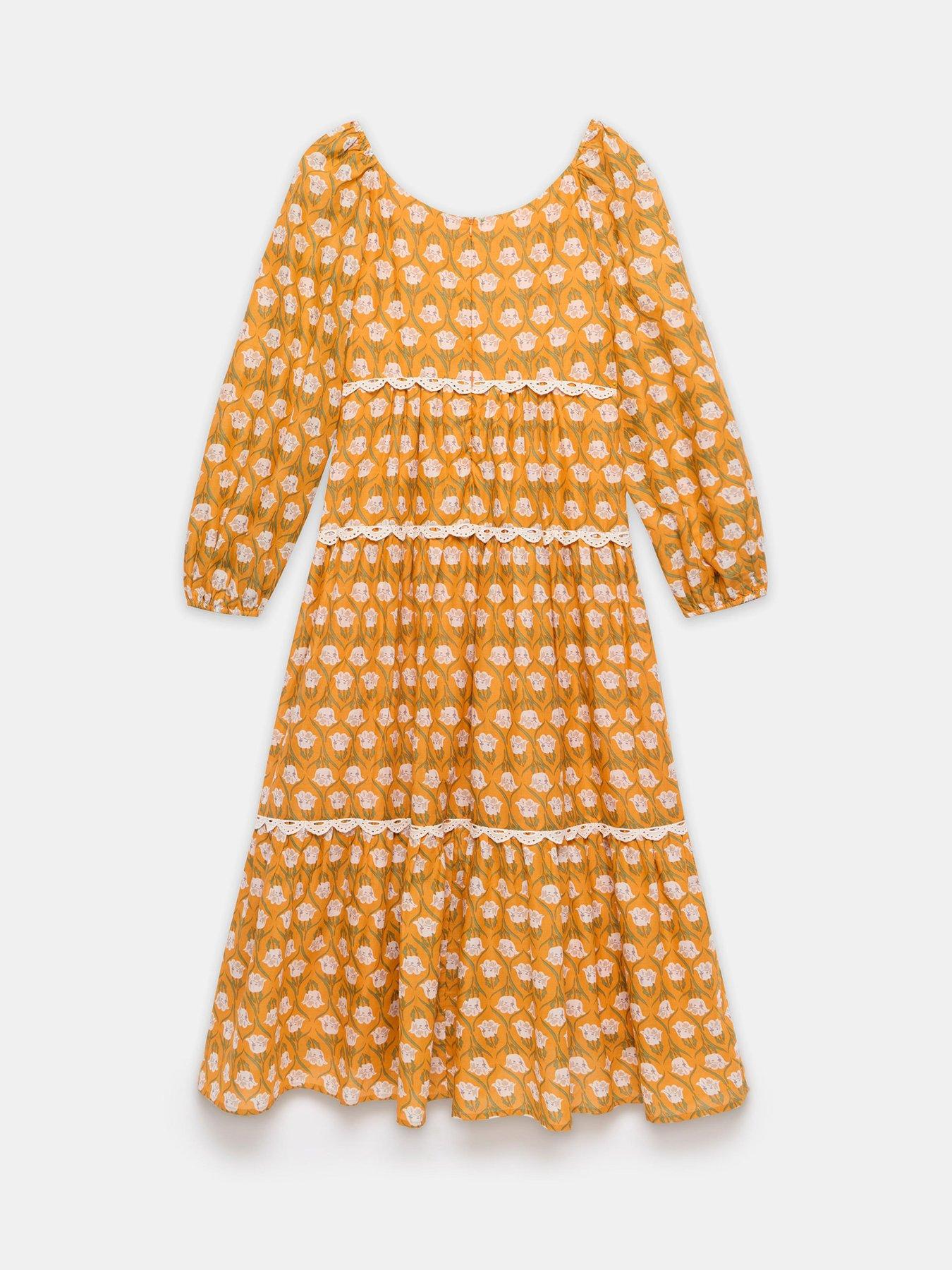  image of mint-velvet-floral-print-maxi-dress-orange
