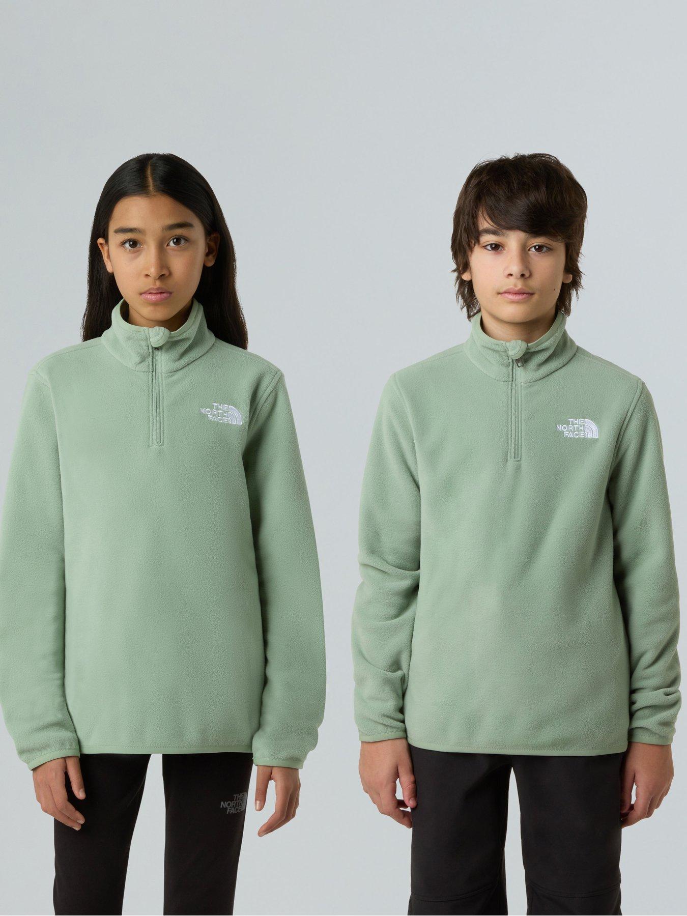 The North Face Teen Glacier 1/4 Zip Pullover - Green