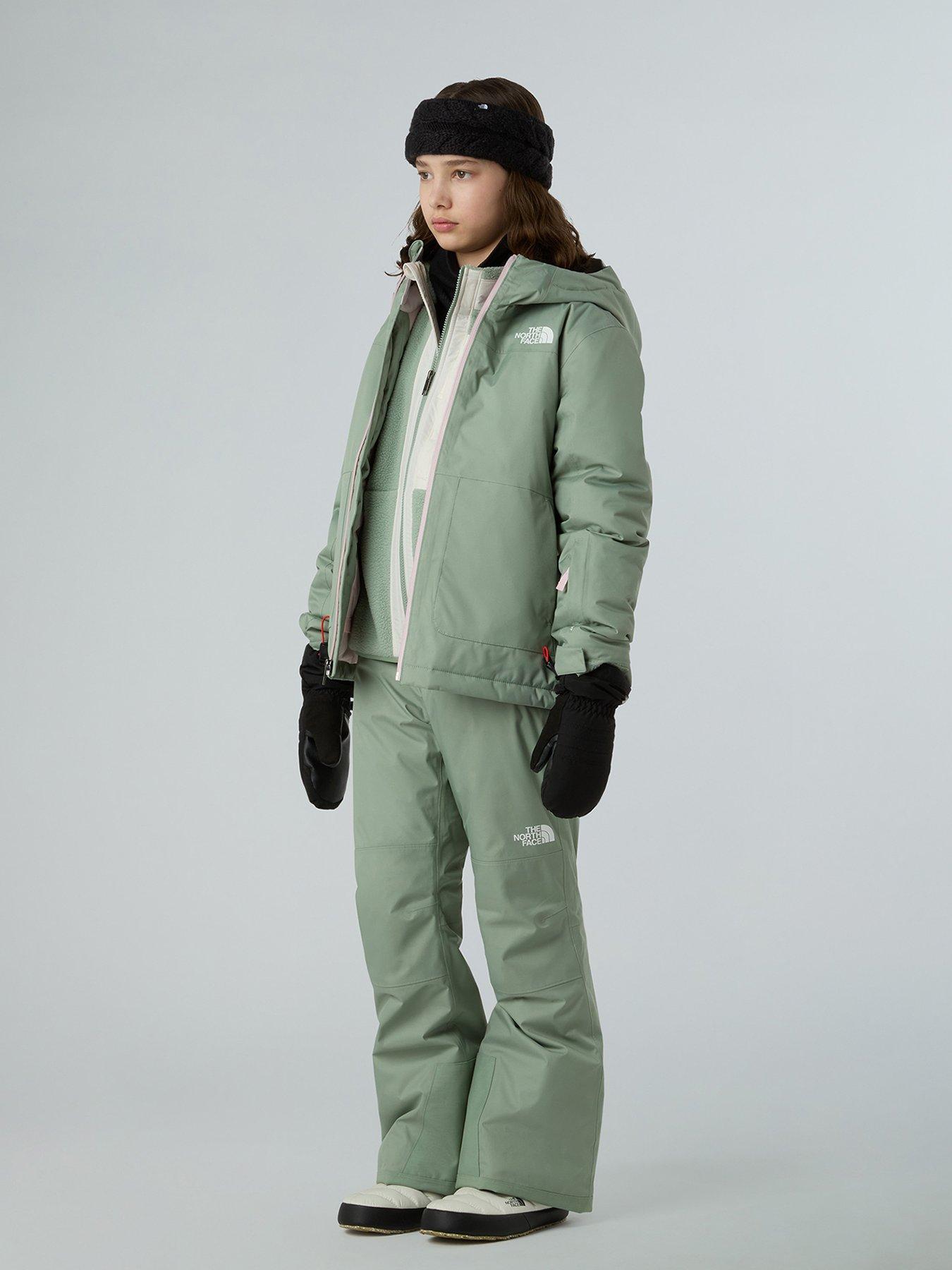 stillFront image of the-north-face-girls-freedom-insulated-ski-jacket-green