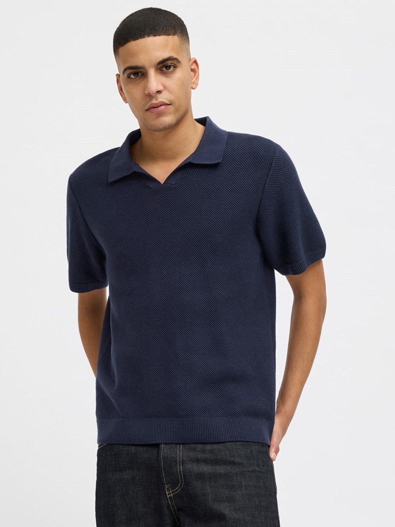 Jack & Jones Premium Knitted Polo Shirt - Navy