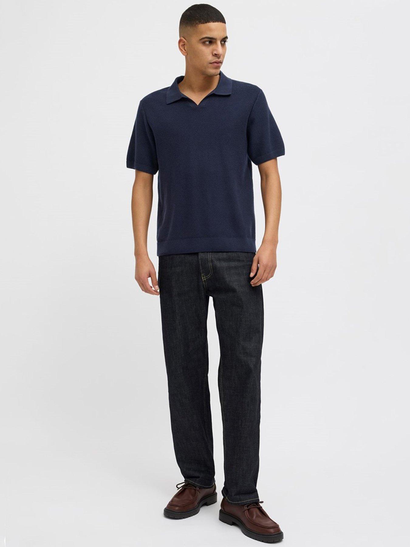  image of jack-jones-jack-amp-jones-premium-knitted-polo-shirt