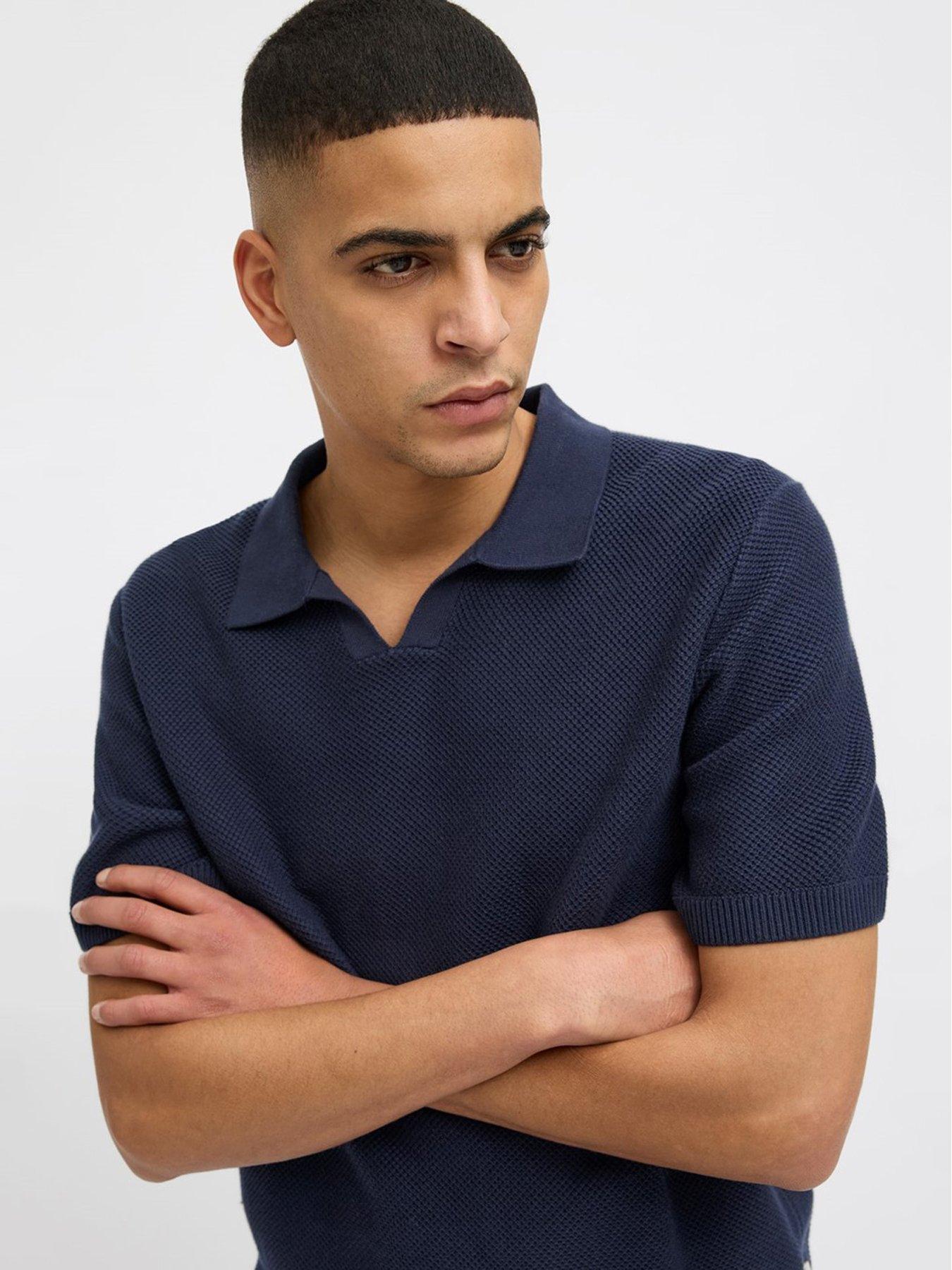  image of jack-jones-jack-amp-jones-premium-knitted-polo-shirt