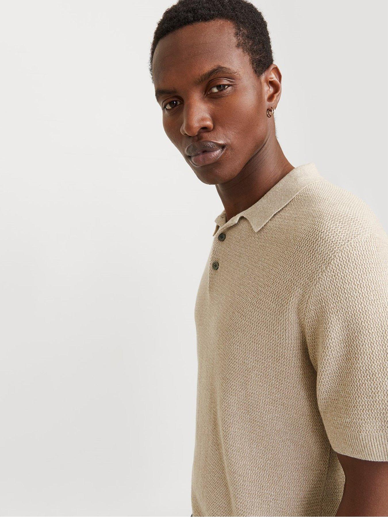  image of jack-jones-jack-amp-jones-premium-knitted-polo-shirt