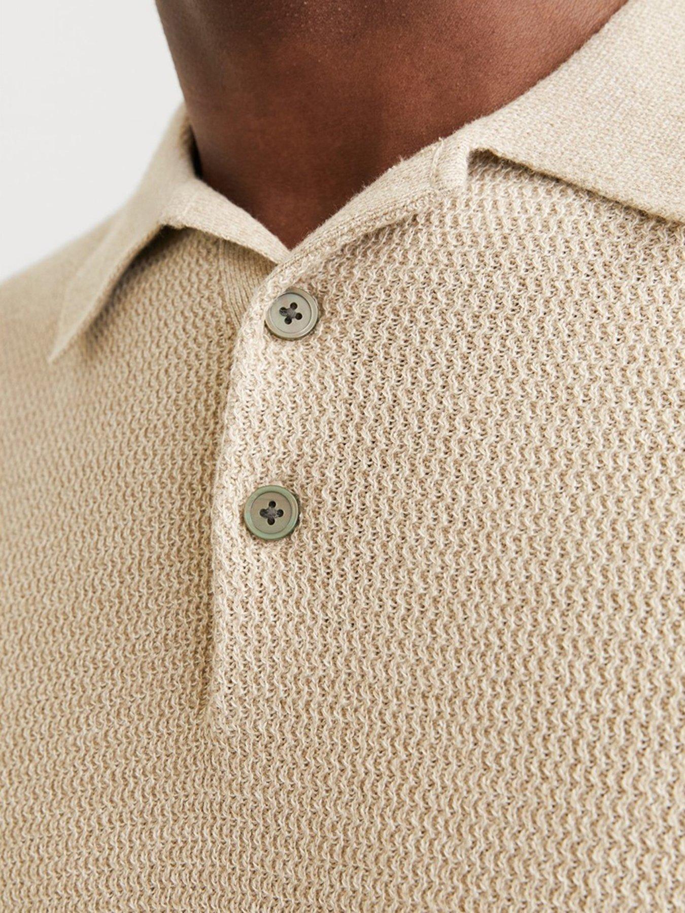  image of jack-jones-jack-amp-jones-premium-knitted-polo-shirt