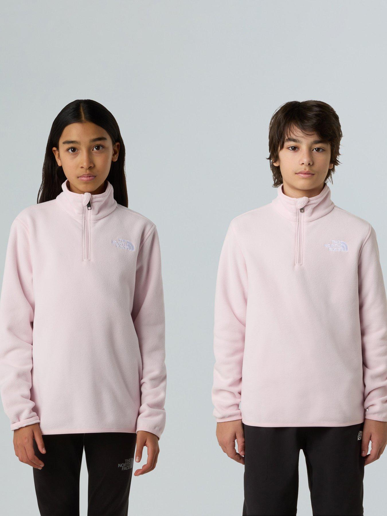 Image 1 of 5 of The North Face Teen Glacier 1/4 Zip Pullover Fleece- Pink