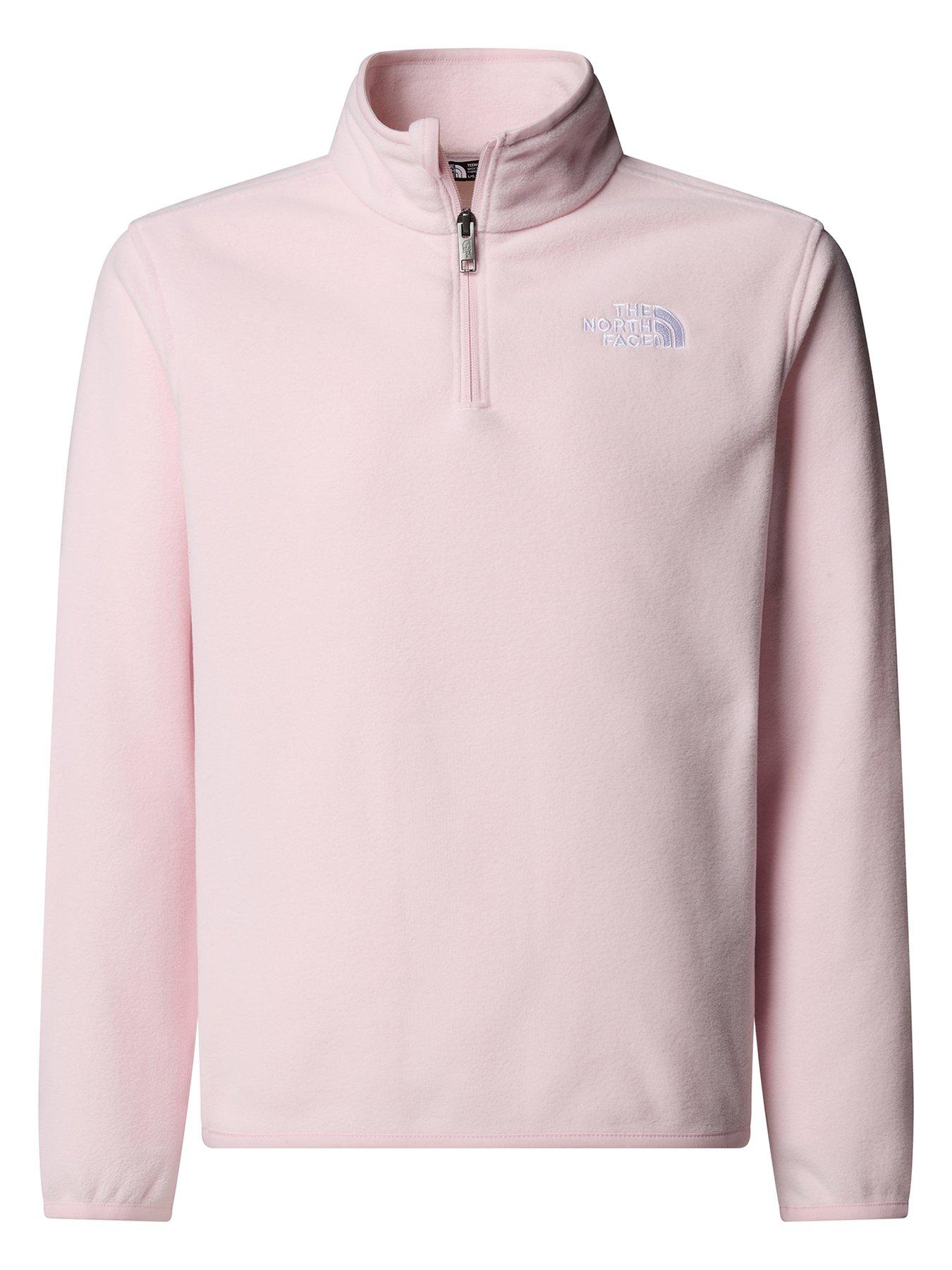 Image 2 of 5 of The North Face Teen Glacier 1/4 Zip Pullover Fleece- Pink