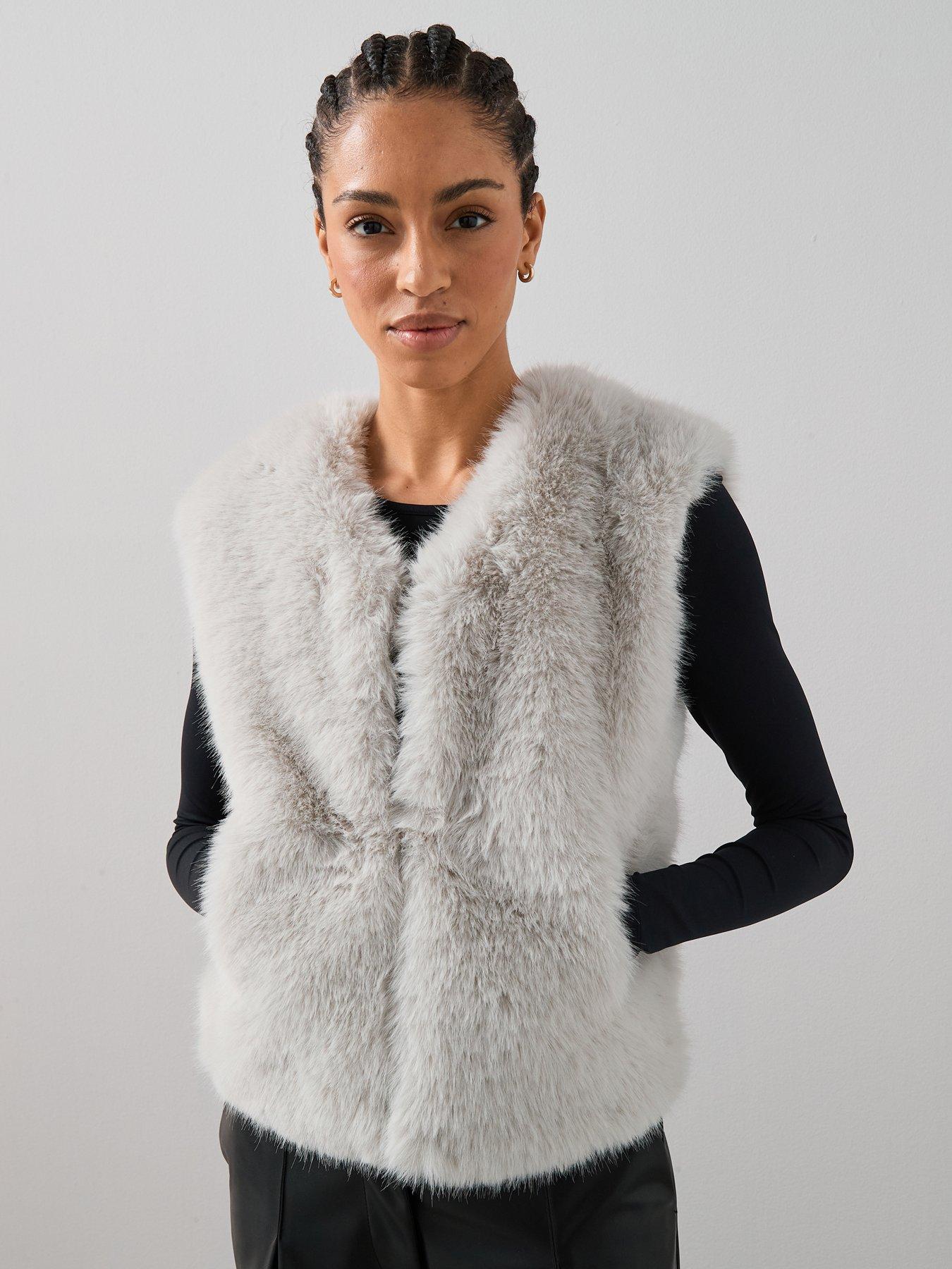 The Very Collection Faux Fur Gilet - Grey
