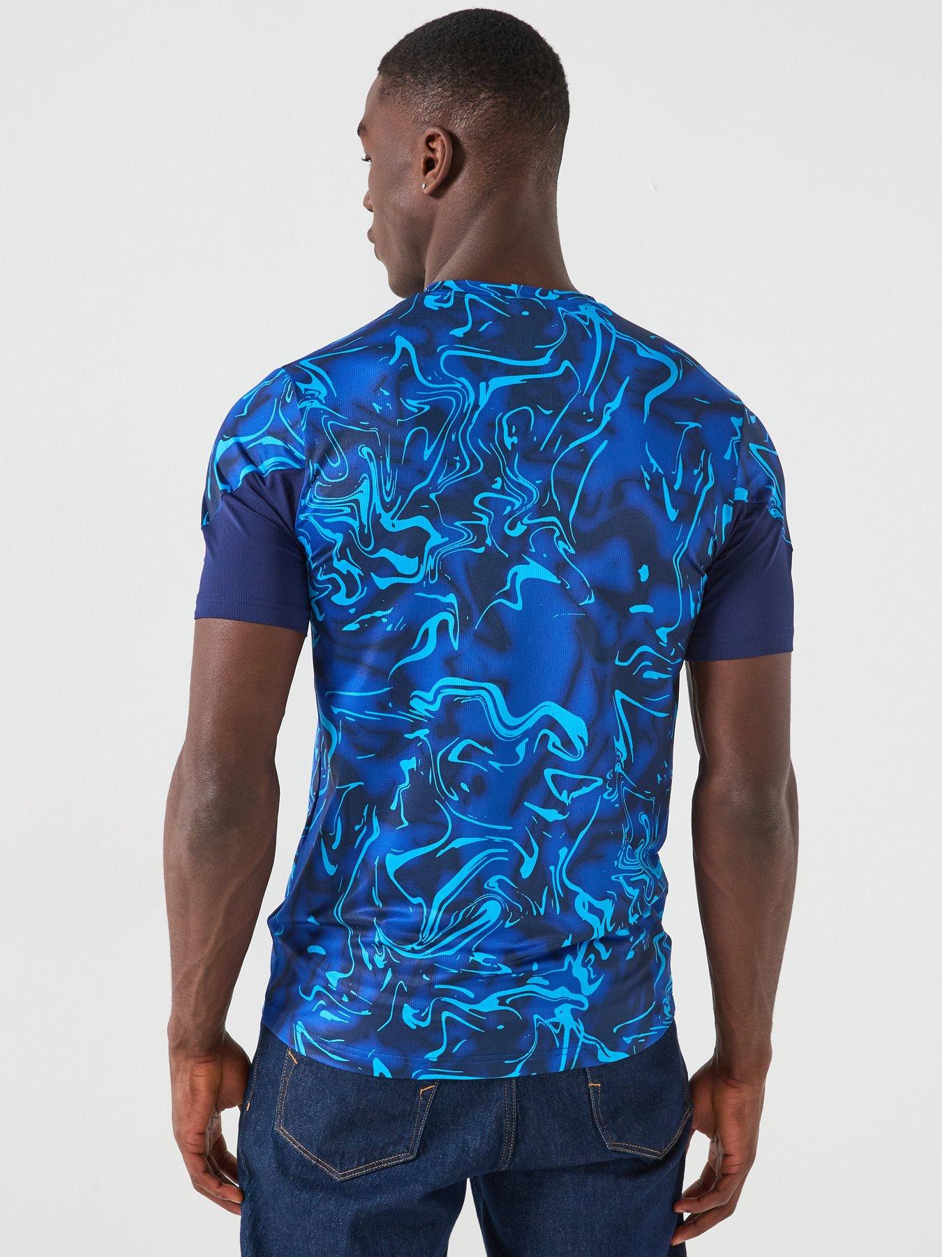  image of castore-everton-mens-2526-home-pre-match-shirt-blue