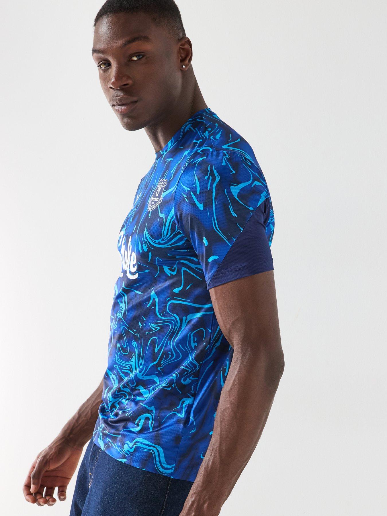  image of castore-everton-mens-2526-home-pre-match-shirt-blue