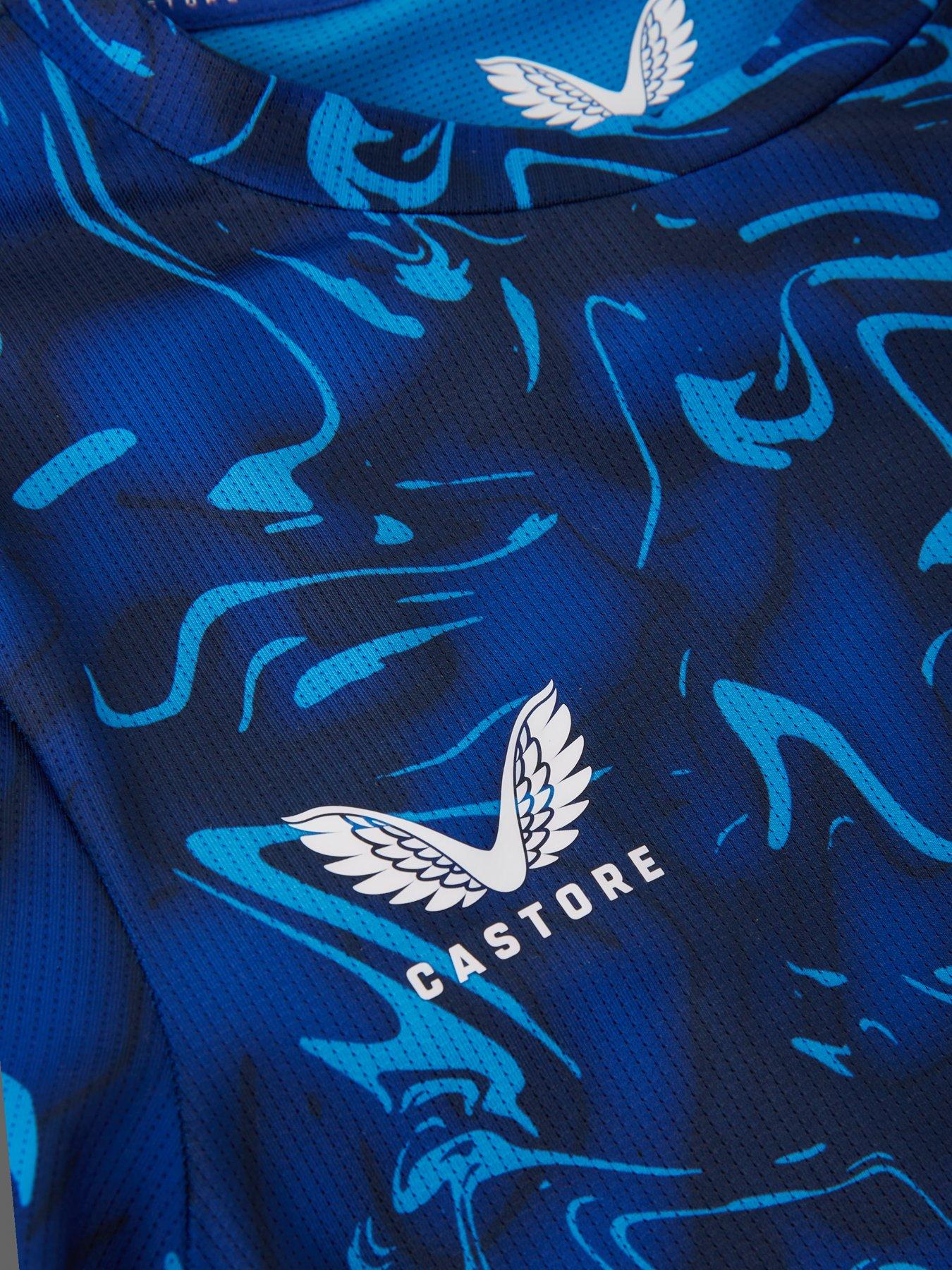  image of castore-everton-junior-2526-home-pre-match-shirt-blue