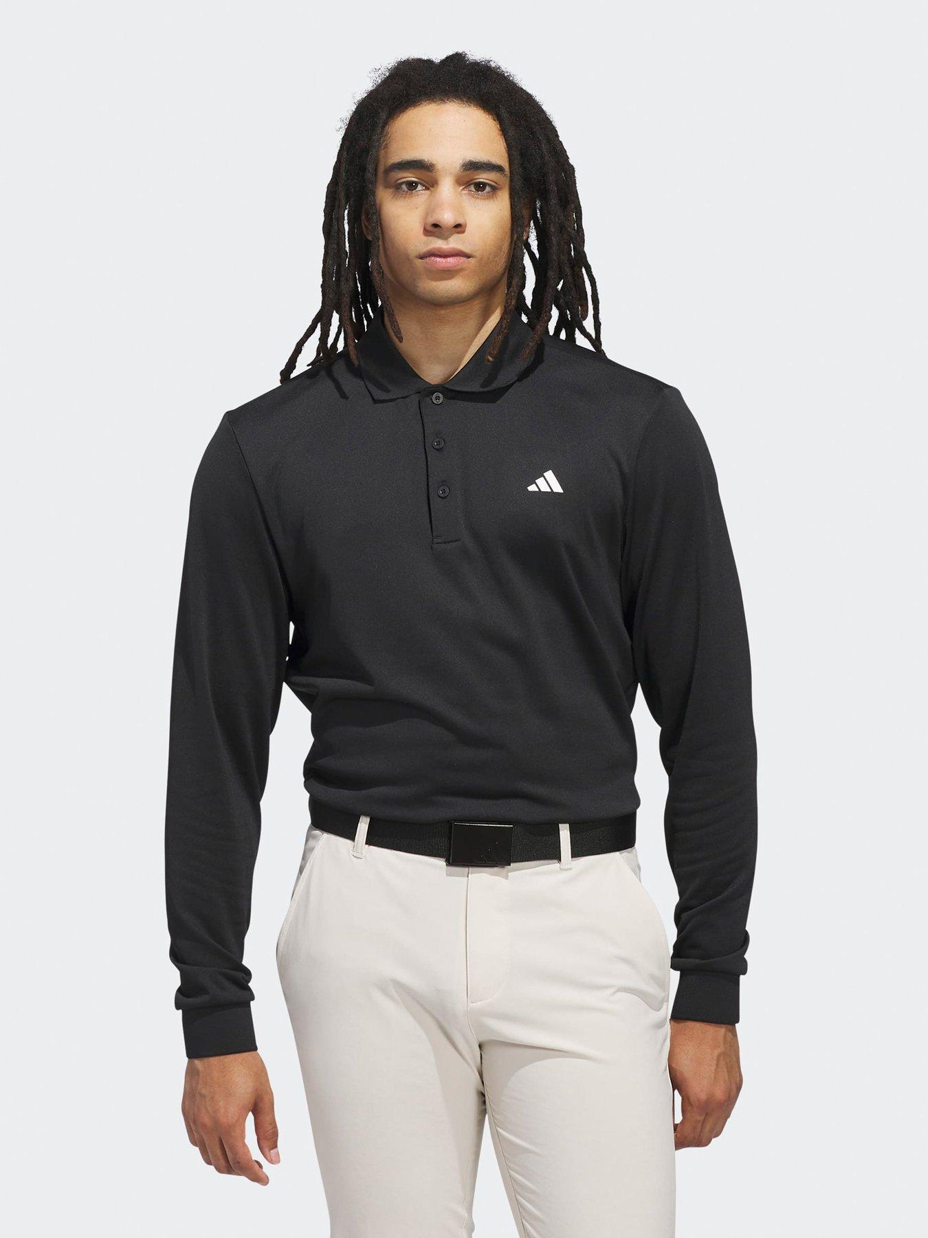 adidas Mens Golf Ultimate Long Sleeve Polo - Black Littlewoods